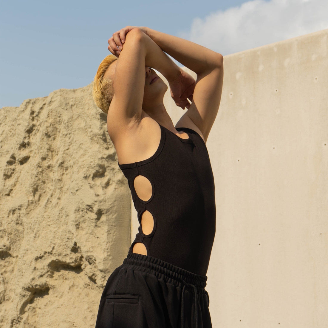 CLP Slim Hollowed Tank Top White-Tank Top-XXS-White-Free Shipping Leatheretro