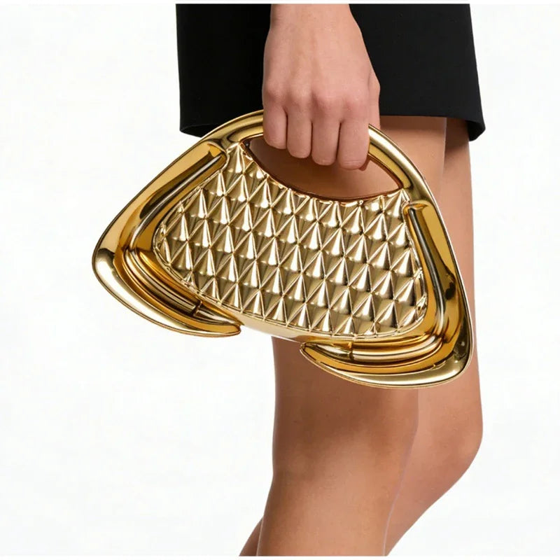 Women Top Handle Design Luxury Coin Purse - Elegant Acrylic Clip Crossbody Bag-Luxury Bag-Golden-Free Shipping Leatheretro