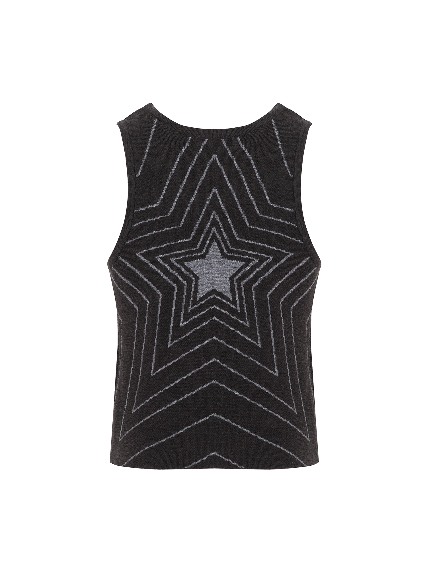 CYCYCY Retro Star Intarsia Knit Vest-Vest-S-Gray-Free Shipping Leatheretro