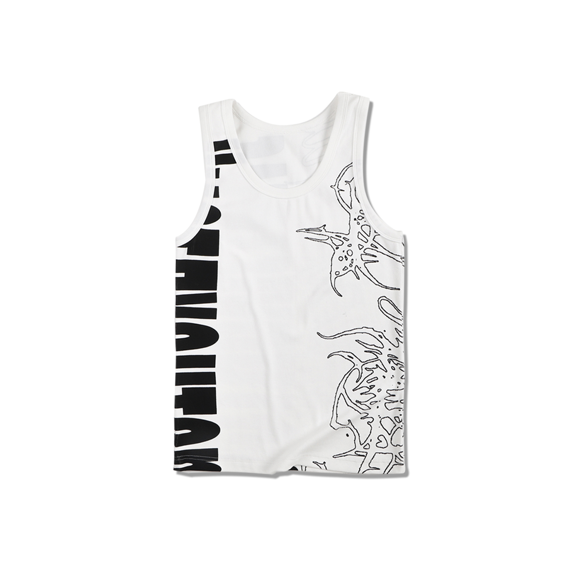 WHISTLEHUNTER Graffiti Ribbed Tank Top-Tank Top-S (Preorder)-Black-Free Shipping Leatheretro