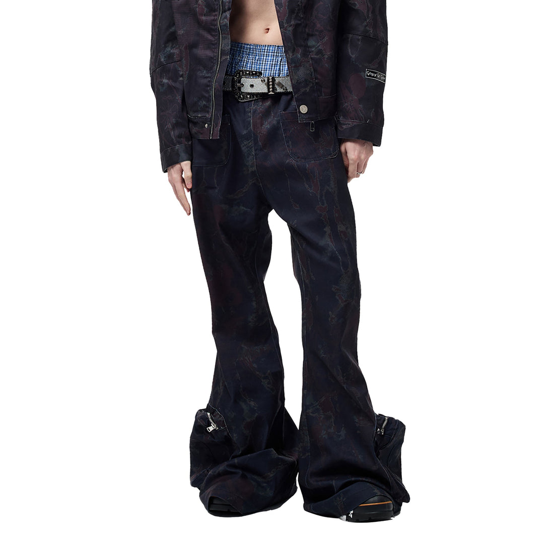 CYCYCY Abstract Graphic Cargo Flared Jeans-Jeans-XXS / 27"-Free Shipping Leatheretro