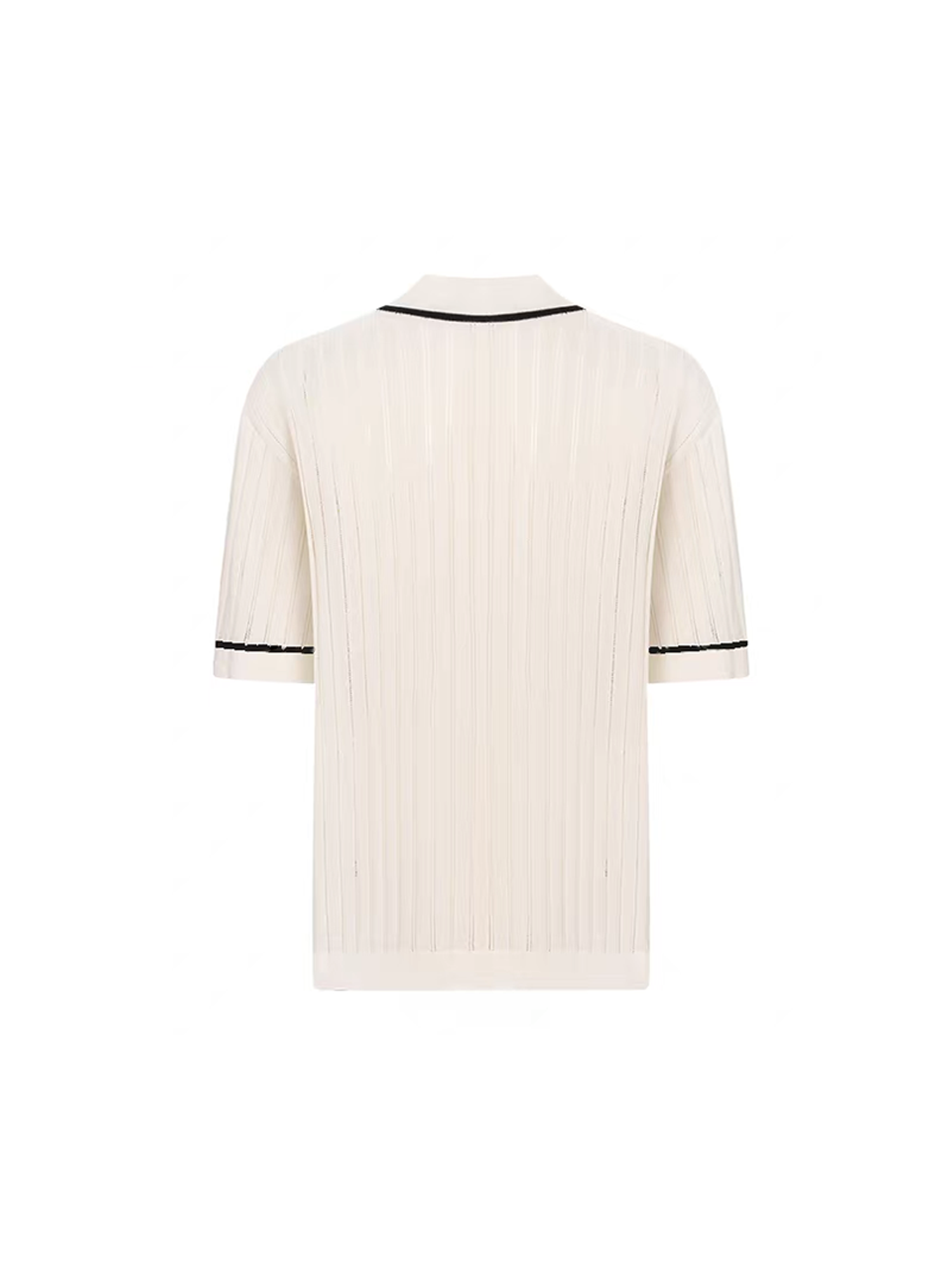 TIWILLTANG Openwork Contrast Trim Zip-Neck Knitted T Shirt-T Shirt-S-Free Shipping Leatheretro