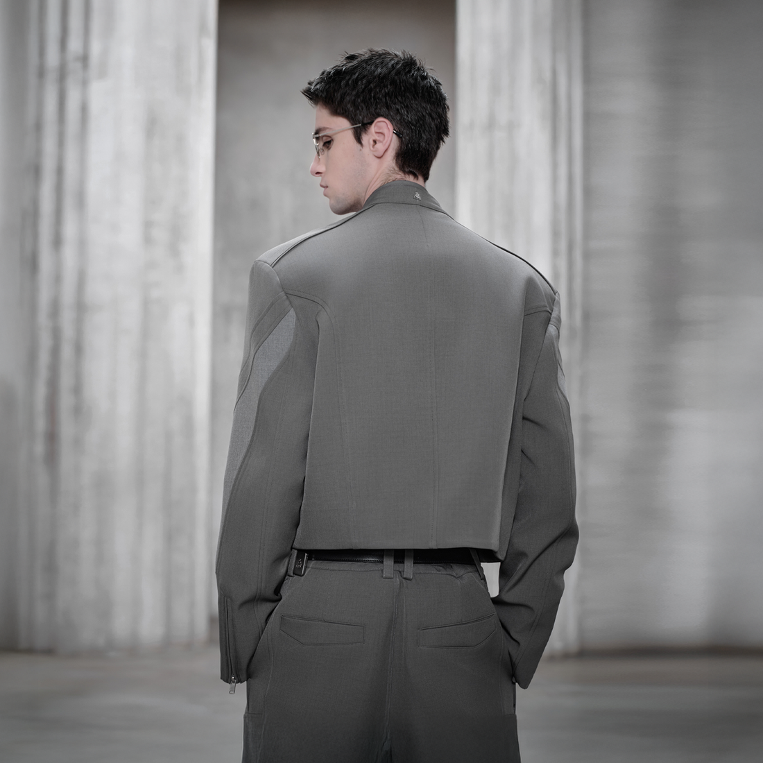 FACEONLAB Paneled Armor Padding Biker Jacket-Jacket-M (Preorder)-Free Shipping Leatheretro