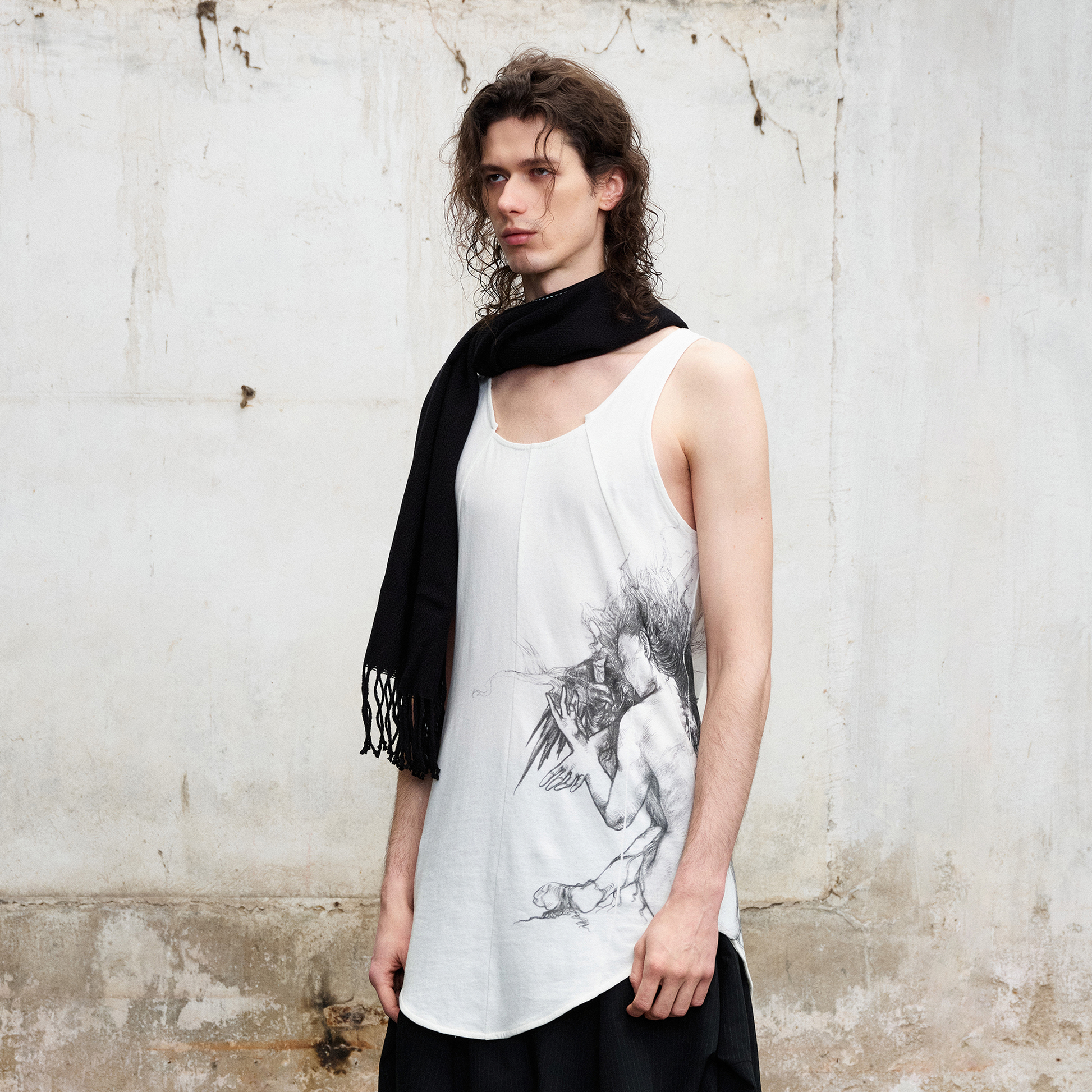 ILNya Nieternite Nifutur Spliced Graphic Tank Top-Tank Top-S (0)-Free Shipping Leatheretro