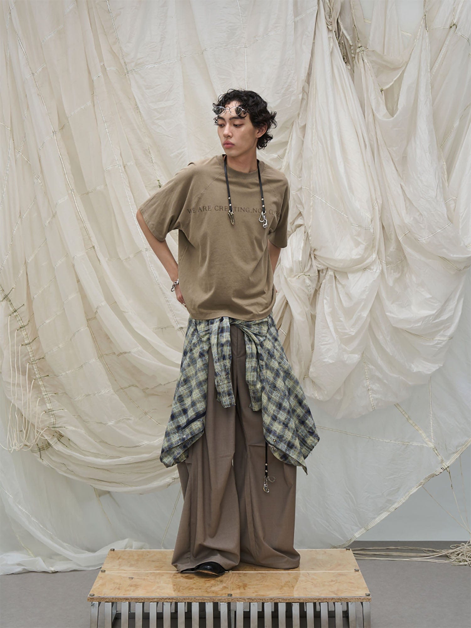 RELABEL Slogan Washed Spliced Raglan T-Shirt-T Shirt-Brown-XS-Free Shipping Leatheretro