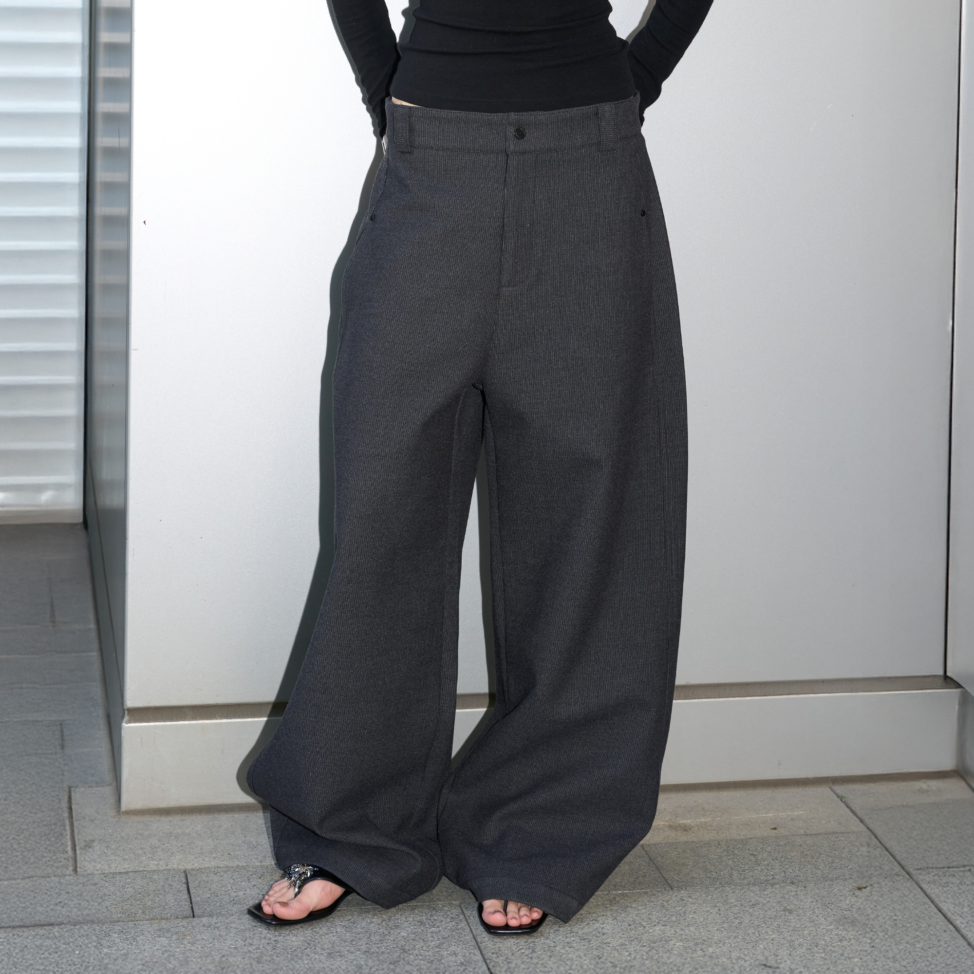 LABELROOM Pincheck Oversized Trousers