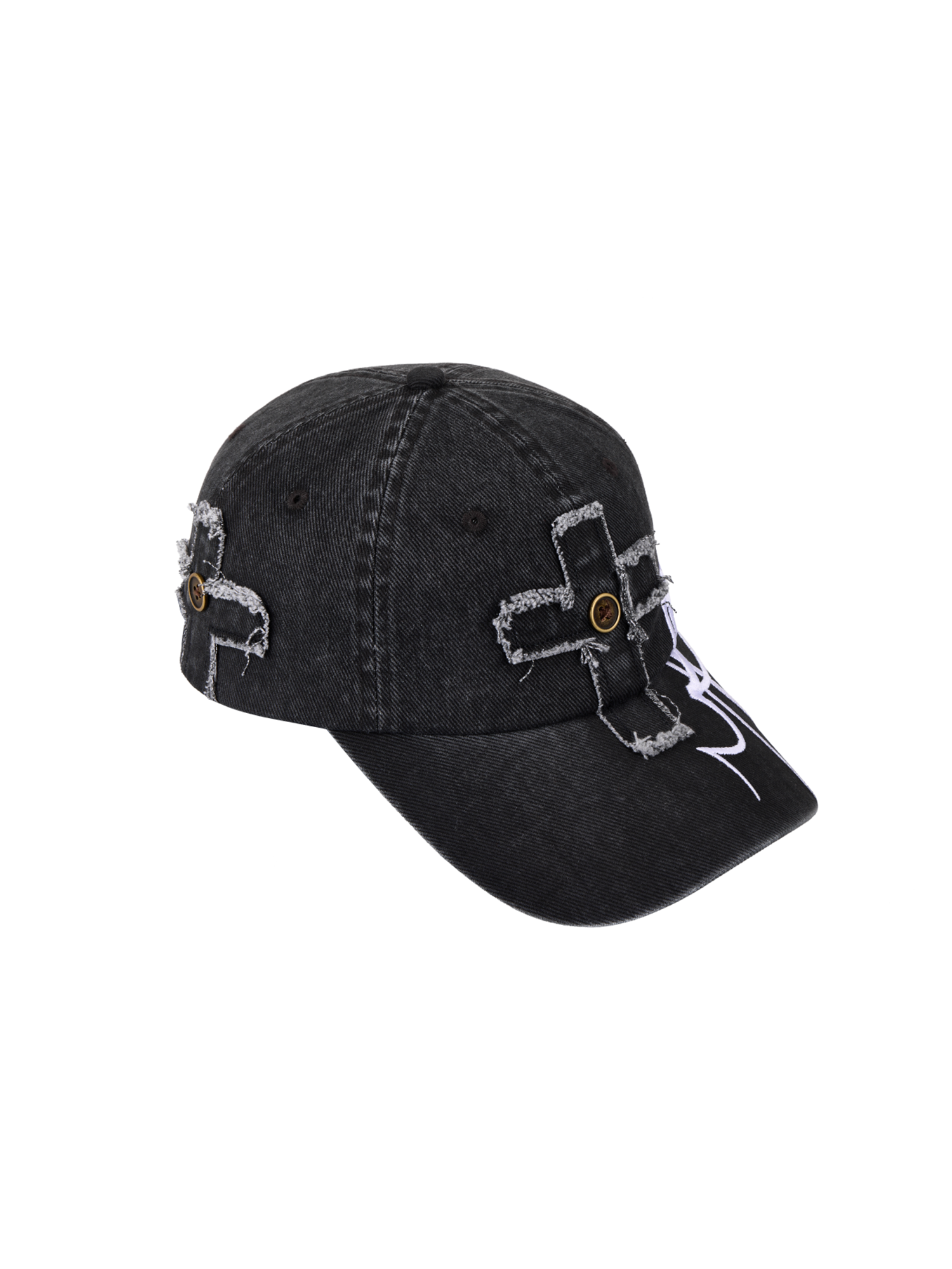 SANB Distressed Cross-Patch Embroidered Denim Cap-Hat, Cap, Beanie-One Size-Free Shipping Leatheretro