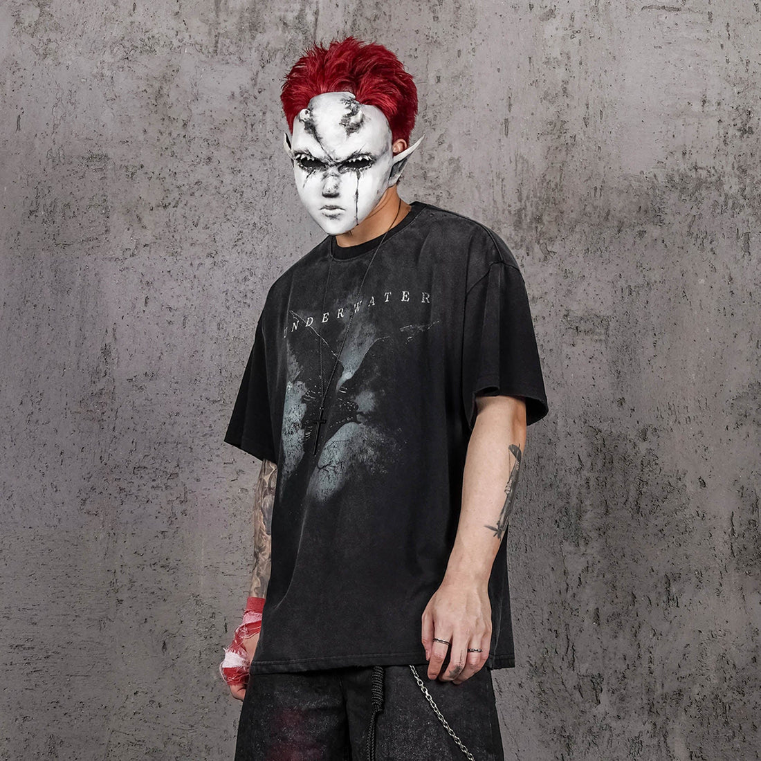 UNDERWATER The Dark Raven Distressed T-Shirt-T Shirt-S-Free Shipping Leatheretro