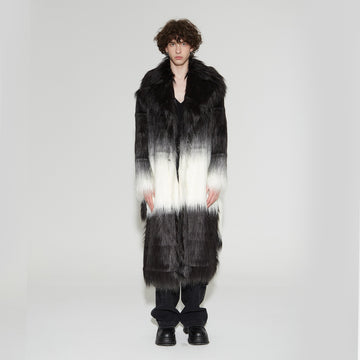 VANN VALRENCE Gradient Mane Faux Fur Maxi Coat-Jacket-S-Free Shipping Leatheretro