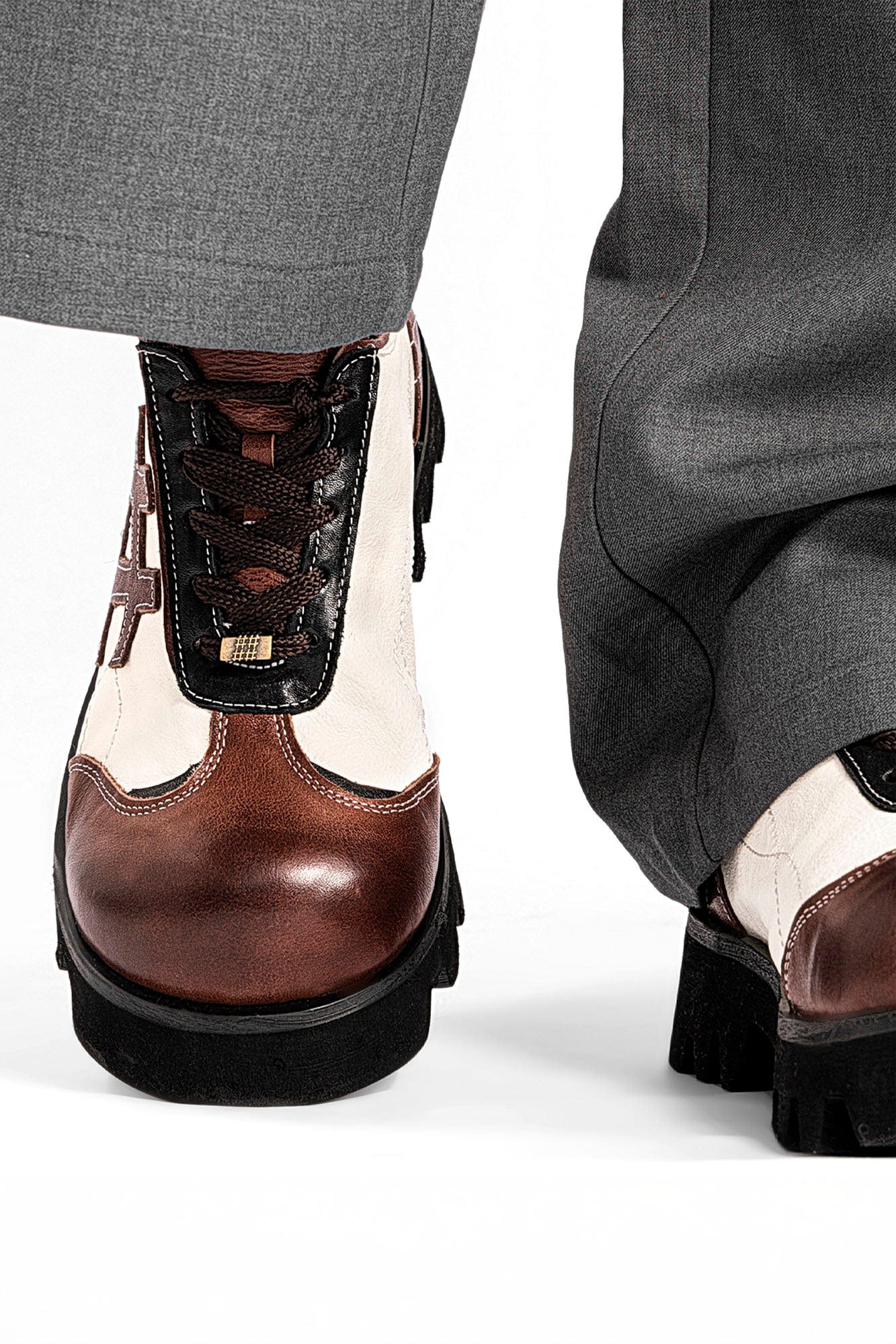 REWRITE Retro LOGO Stitch Panel Chunky Oxfords-Shoes-38.5-Free Shipping Leatheretro