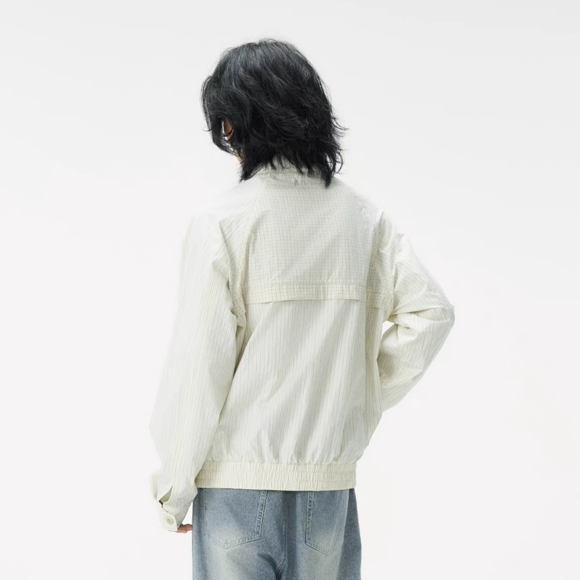 GONGHE REPUB Patchwork Stripe-Check Lightweight Jacket-Jacket-S-Free Shipping Leatheretro
