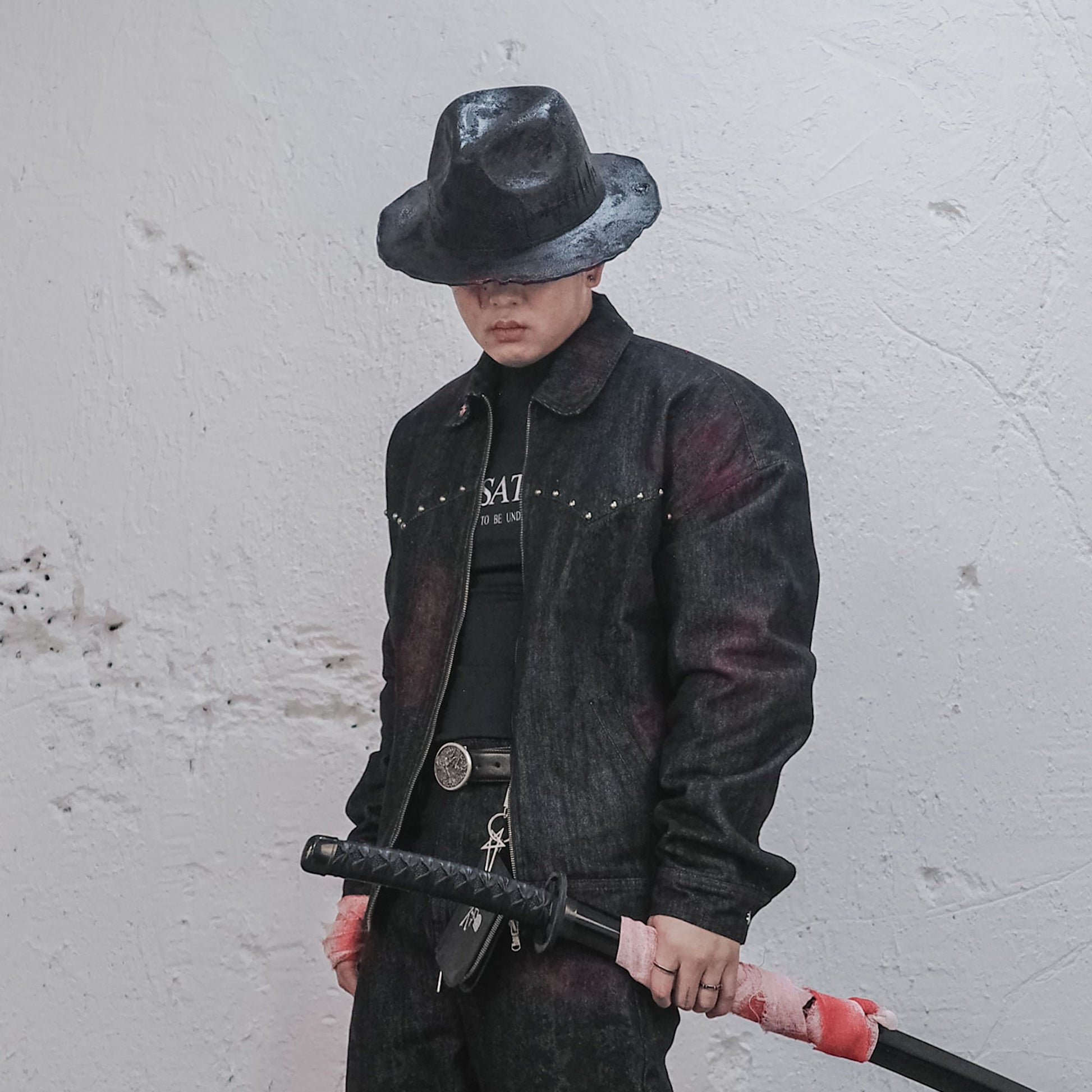 UNDERWATER Bloodstained Raw Denim Jacket-Jacket-S (Preorder)-Free Shipping Leatheretro