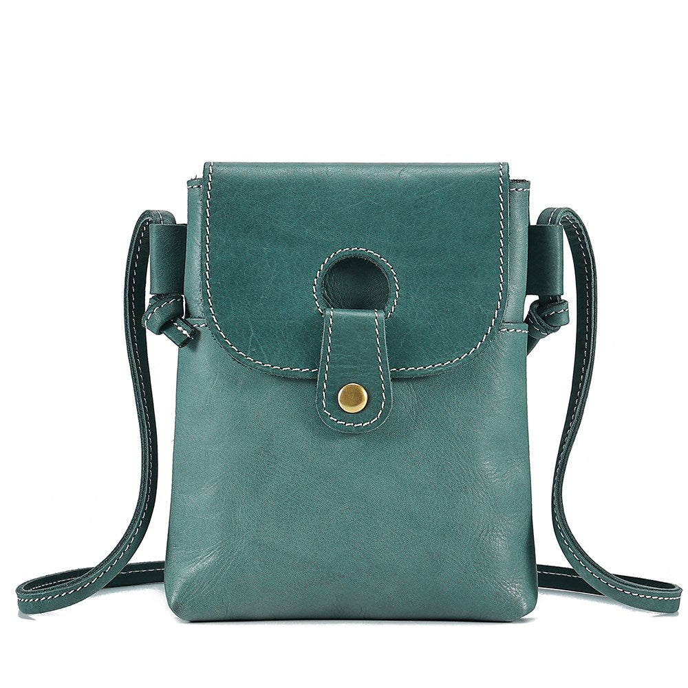 Women Trendy Leather Mini Crossbody Bag - Minimalist Phone Satchel Bags-Crossbody Bag-Blue-Free Shipping Leatheretro