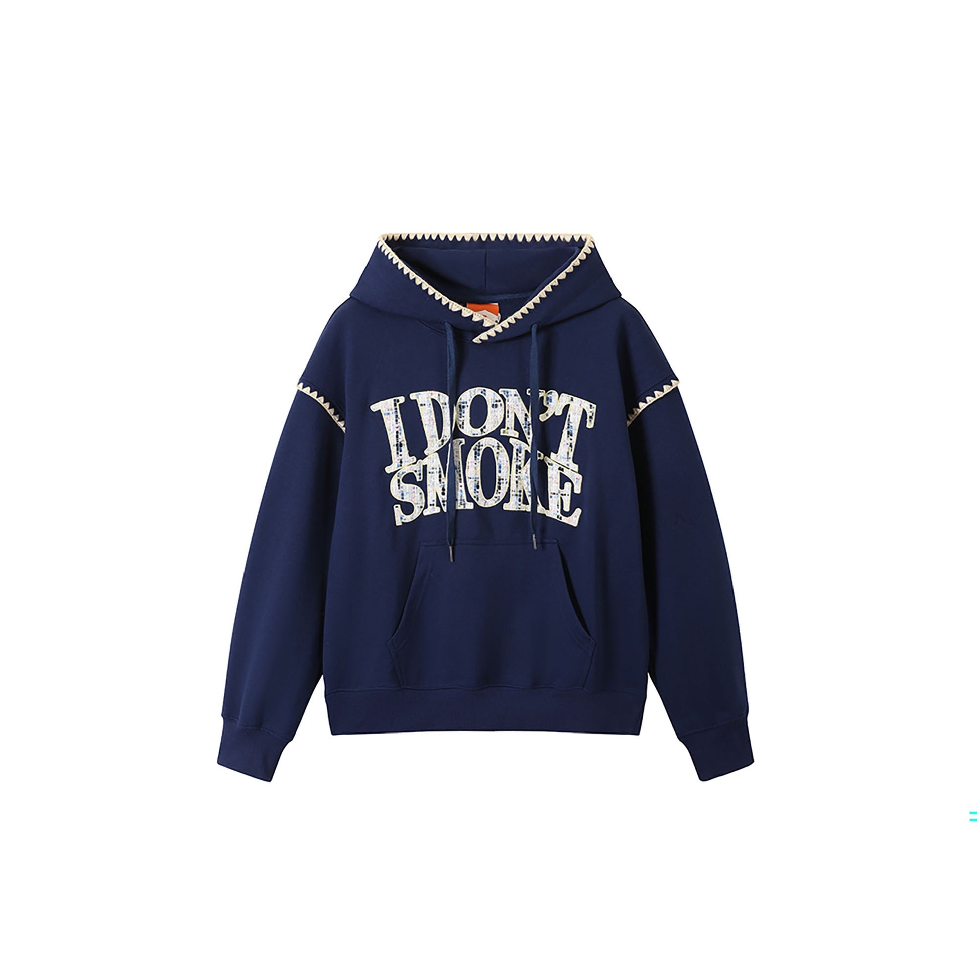 DONSMOKE Retro Embroidered Patch Whipstitch Hoodie-Hoodie-S-Dark Blue-Free Shipping Leatheretro