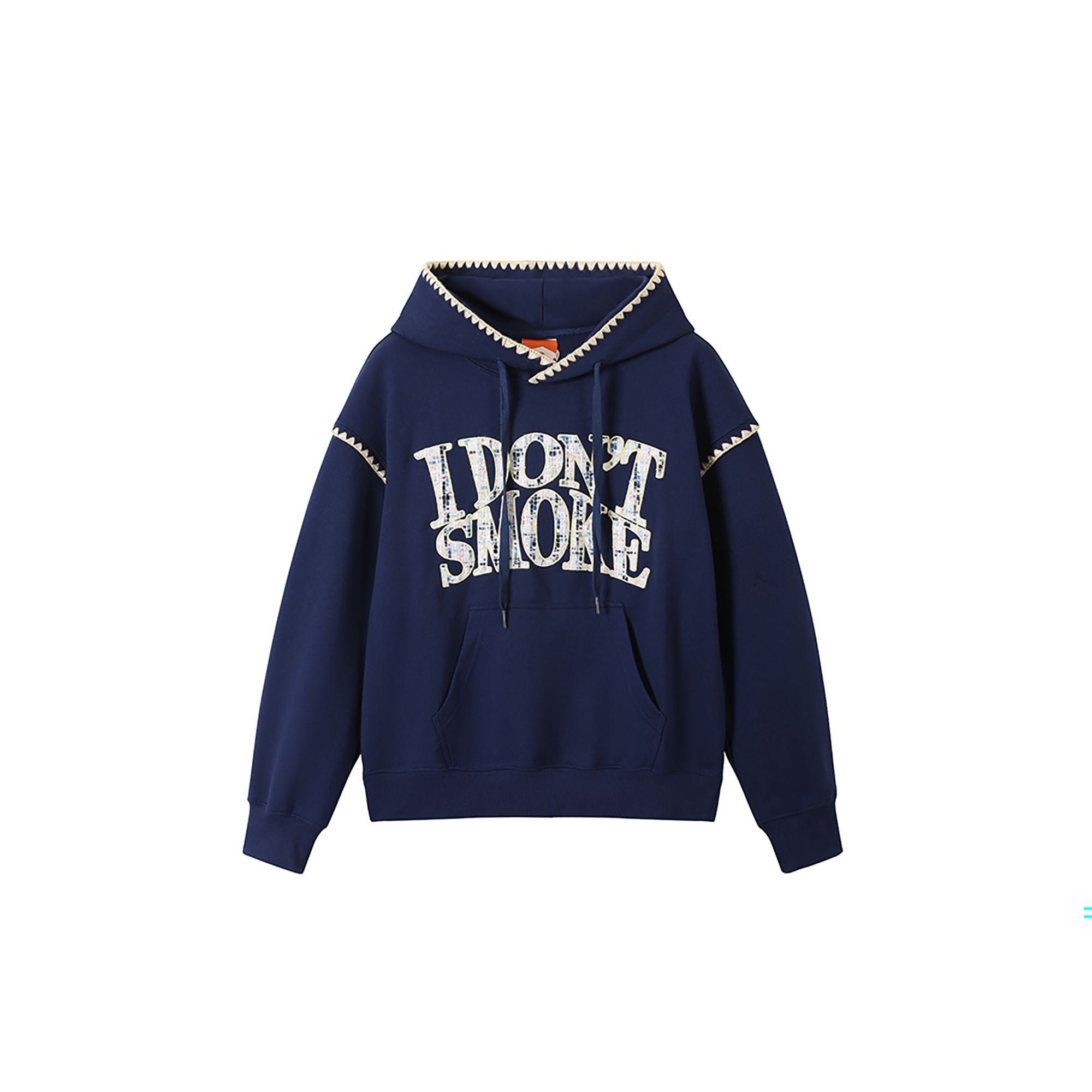 DONSMOKE Retro Embroidered Patch Whipstitch Hoodie-Hoodie-S-Dark Blue-Free Shipping Leatheretro
