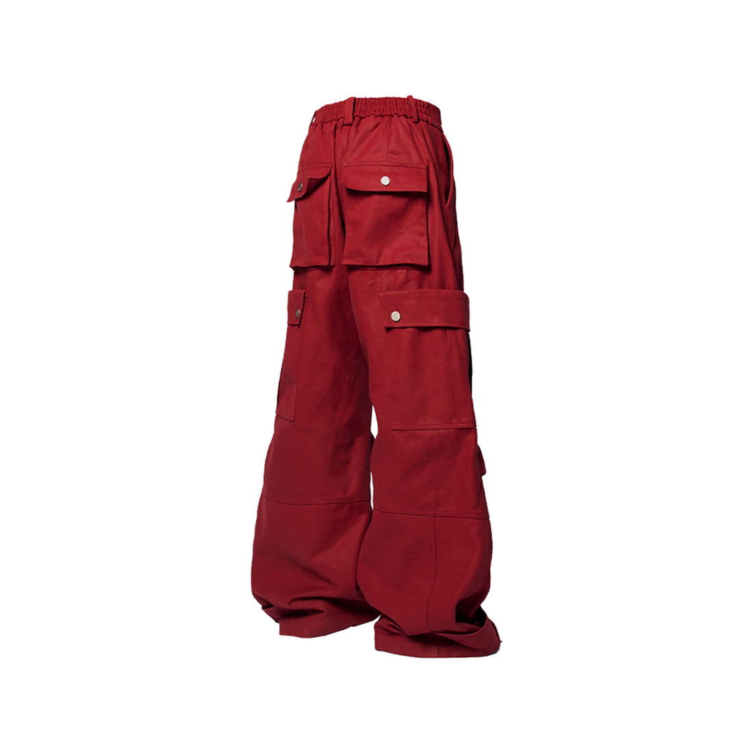RELABEL Multi-Pocket Oversized Workwear Cargo Pants Red-Pants-XS-Free Shipping Leatheretro