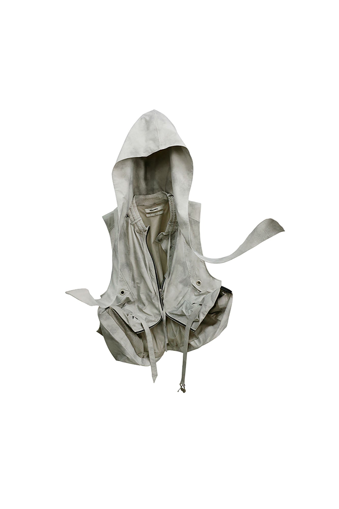 RELABEL Detachable Hood Big-Pocket Vest-Vest-XS (Preorder)-Gray-Free Shipping Leatheretro