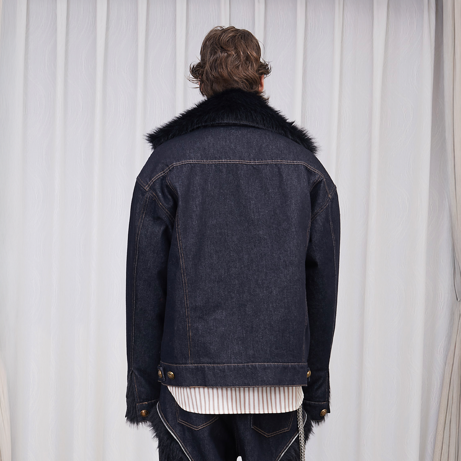 ASSEEN Detachable Faux Fur Linner Denim Jacket-Jacket-S-Free Shipping Leatheretro