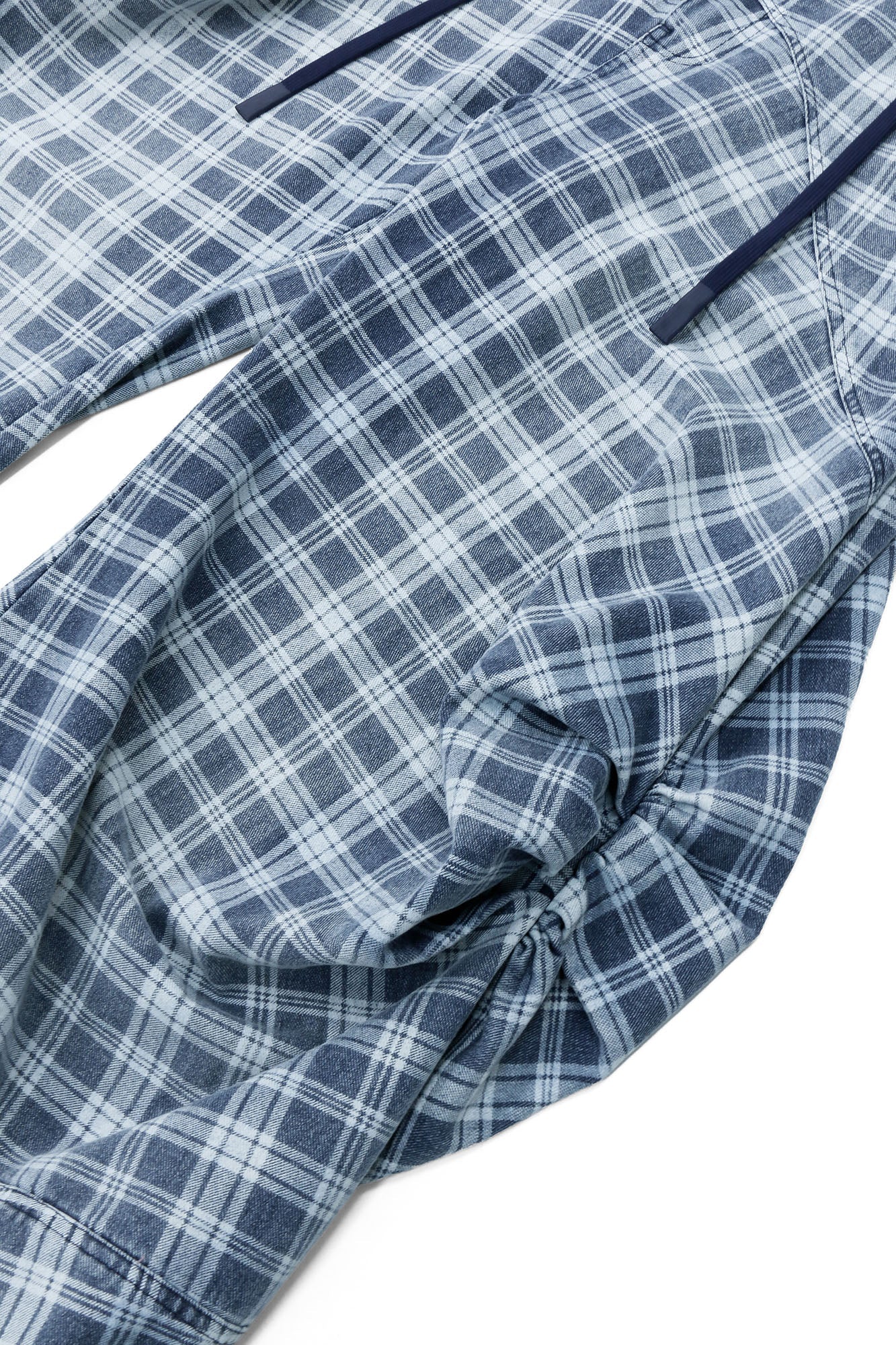 RELABEL Washed Plaid Paneled Oversized Jeans-Jeans-XS-Free Shipping Leatheretro