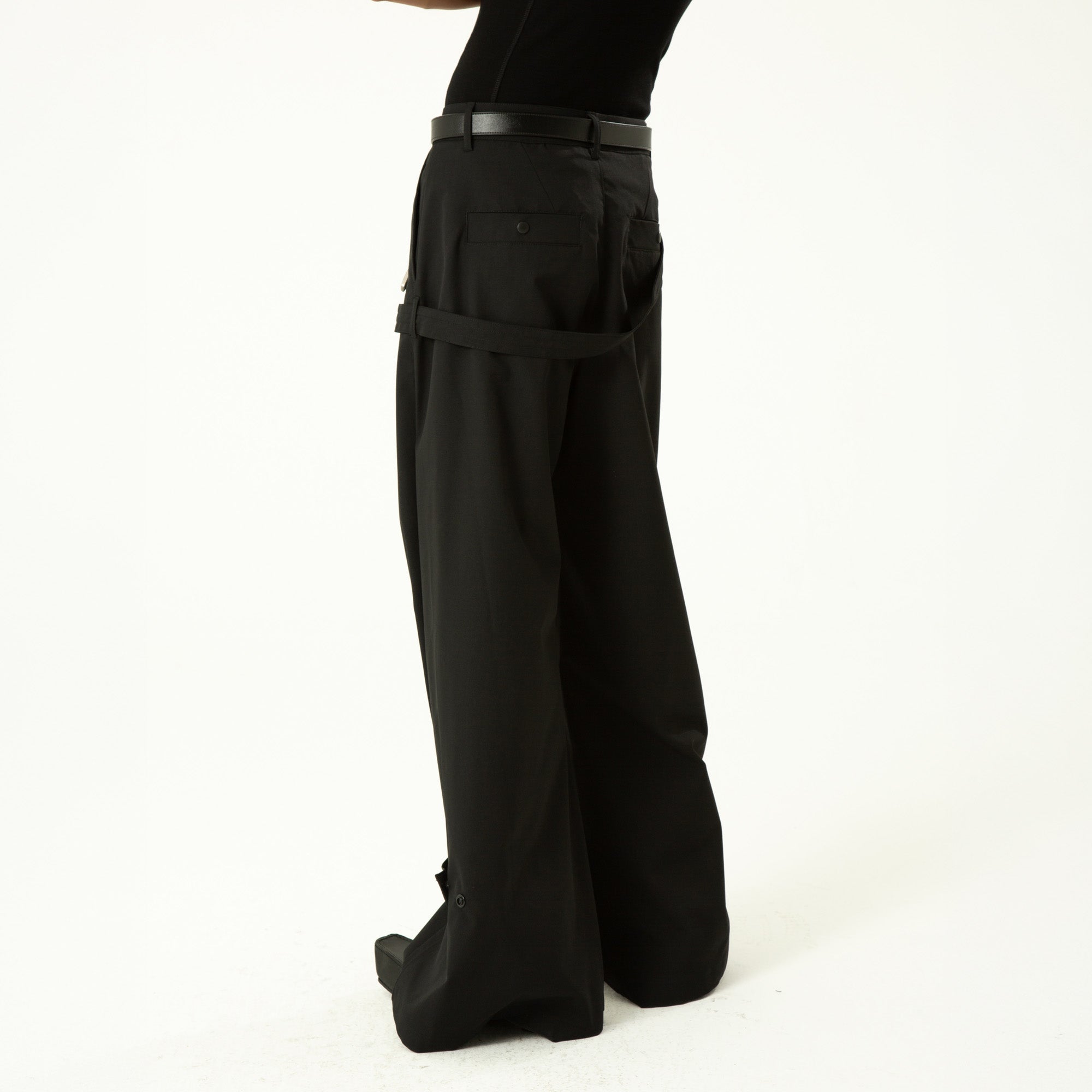 CLP Draped Wide-Leg Belted Pants-Pants-M-With waistband-Free Shipping Leatheretro