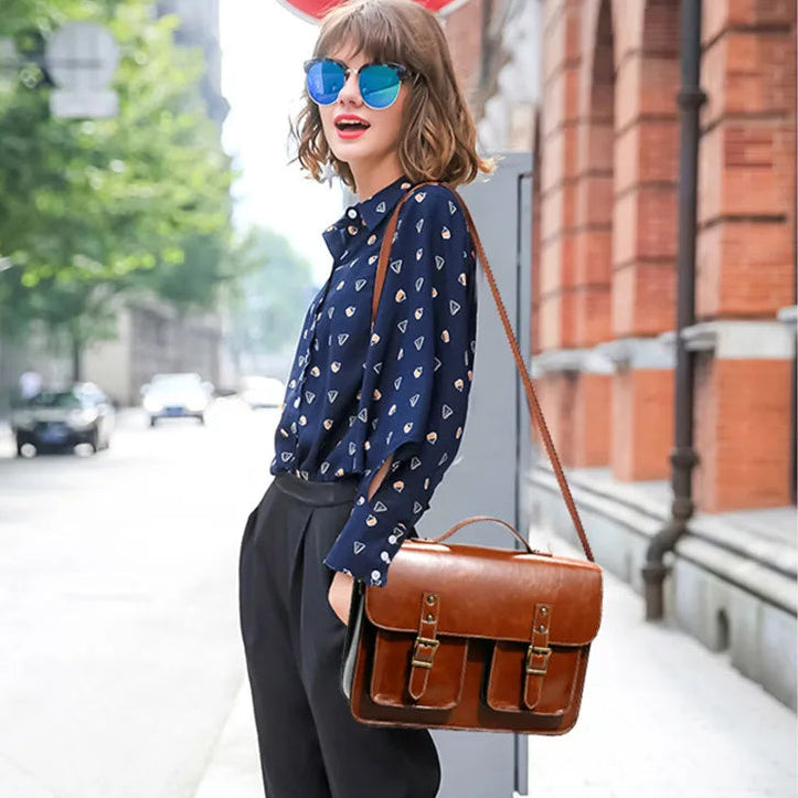 Retro Leather Women backpacks Shoulder Bag - Laptop Business Handbags-Backpacks-Black-Small-Free Shipping Leatheretro