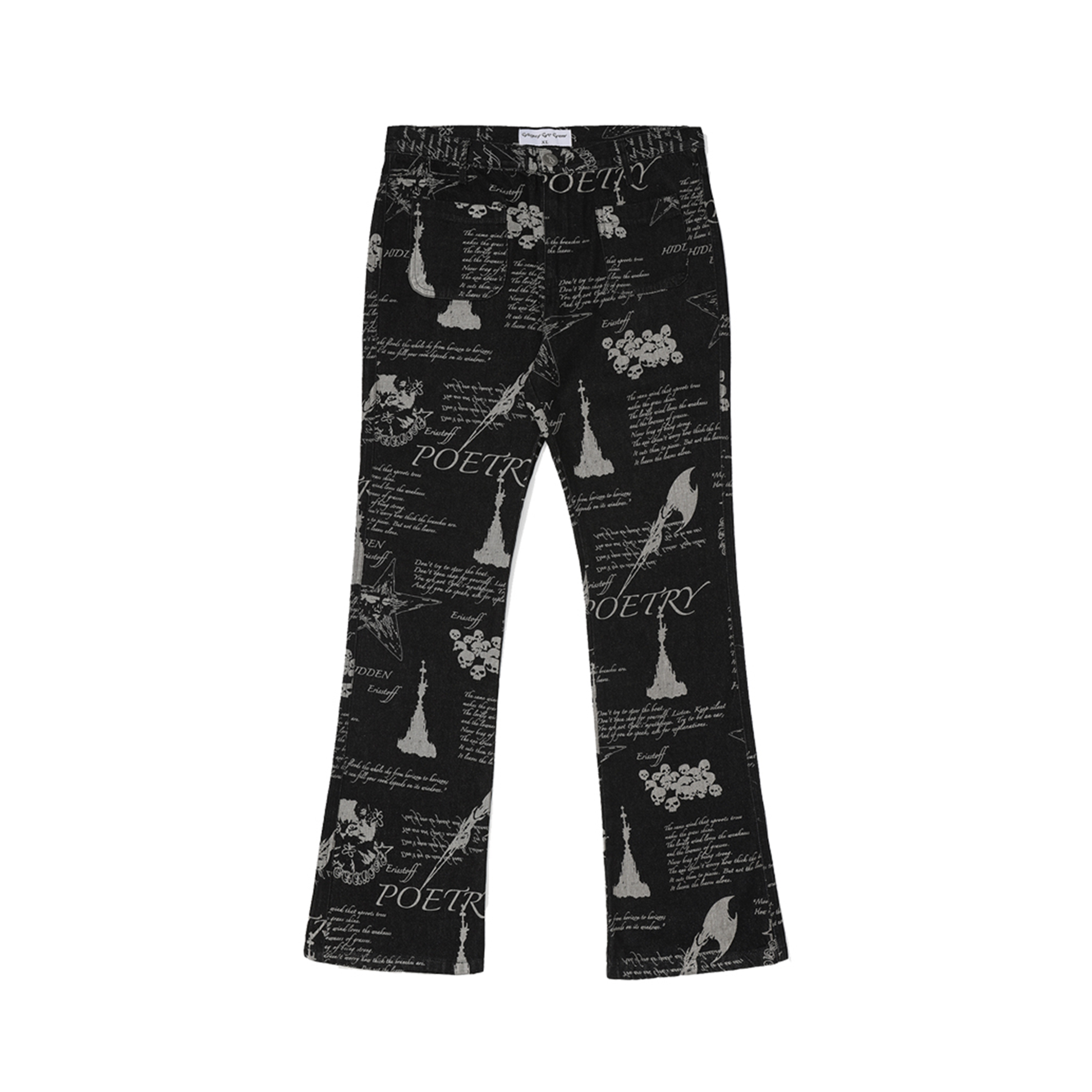 CYCYCY Punk Washed Graffiti Jeans-Jeans-XS / 28"-Free Shipping Leatheretro