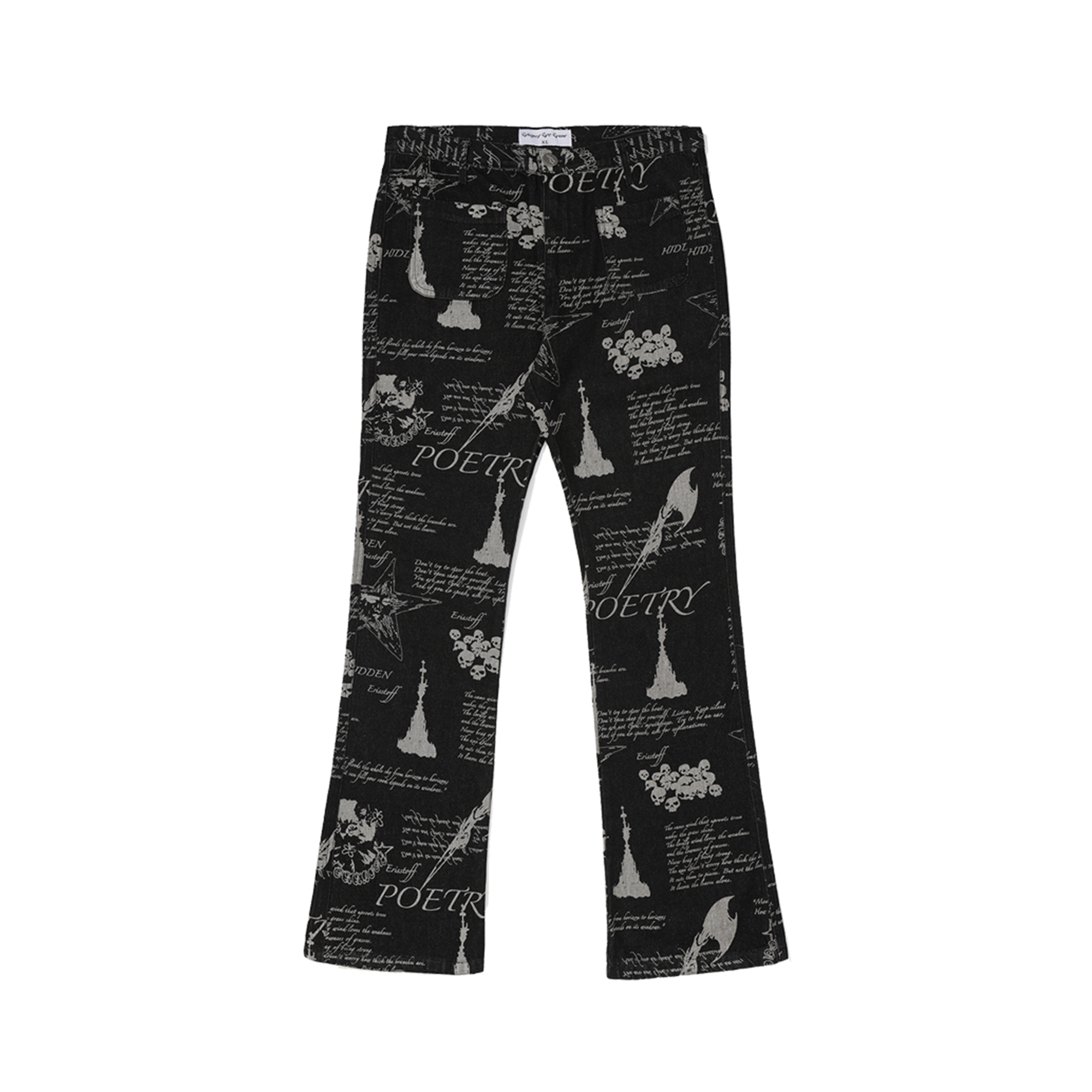 CYCYCY Punk Washed Graffiti Jeans-Jeans-XS / 28"-Free Shipping Leatheretro