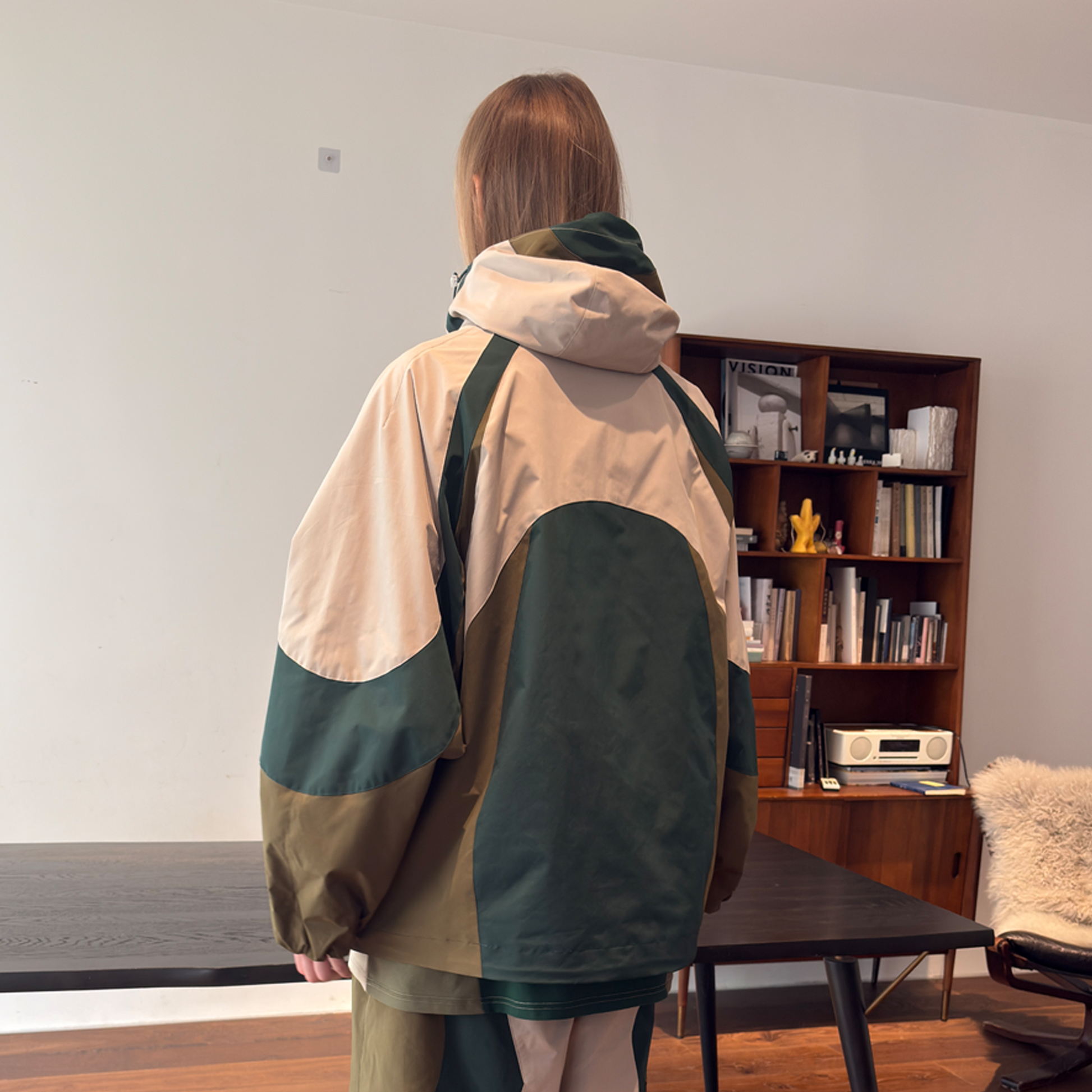 MIICHOUS Contrast Curved Panel Hooded Jacket-Jacket-S-Yellow-Free Shipping Leatheretro