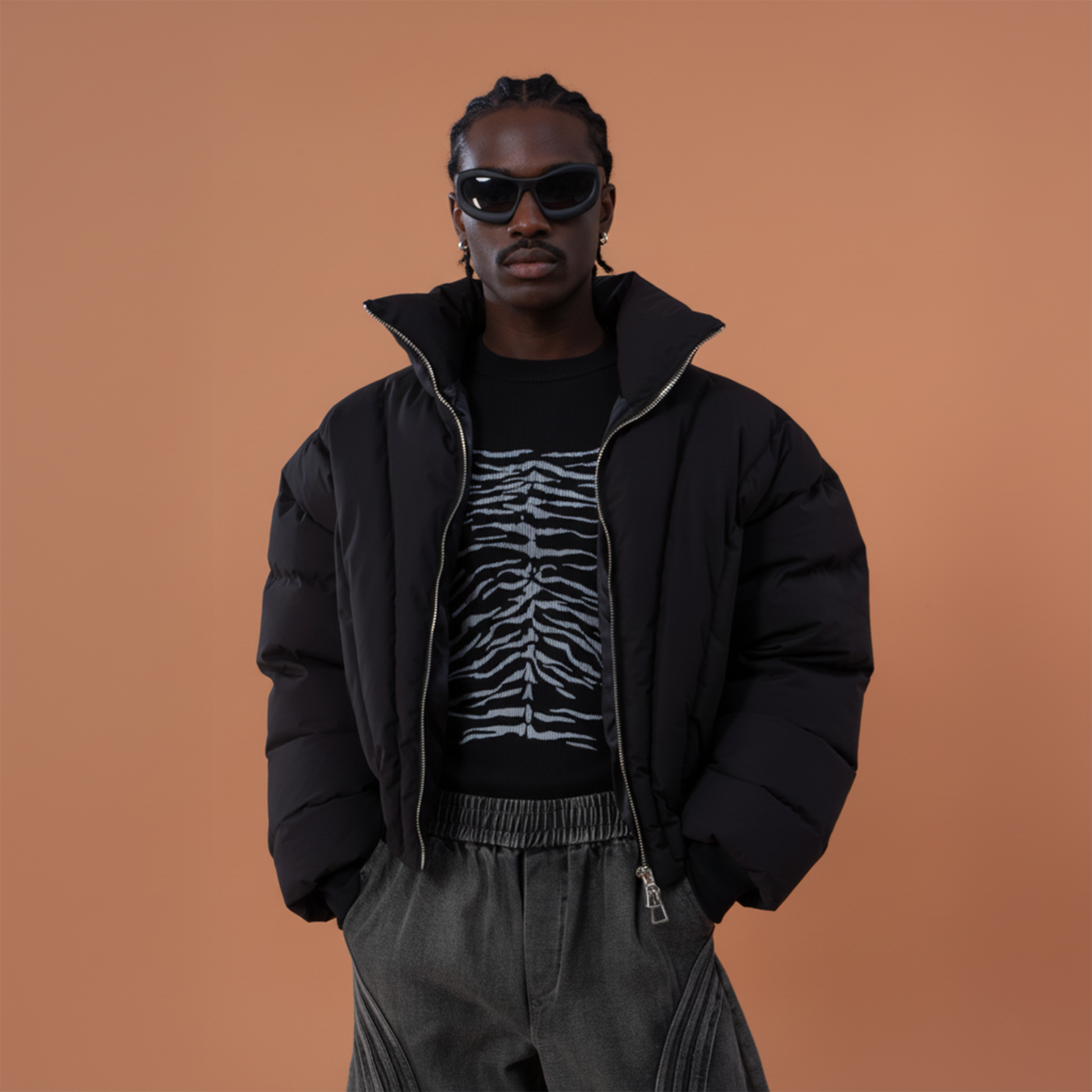 CLP V-Stitch Cropped Bubble Puffer Jacket-Jacket-M-Free Shipping Leatheretro