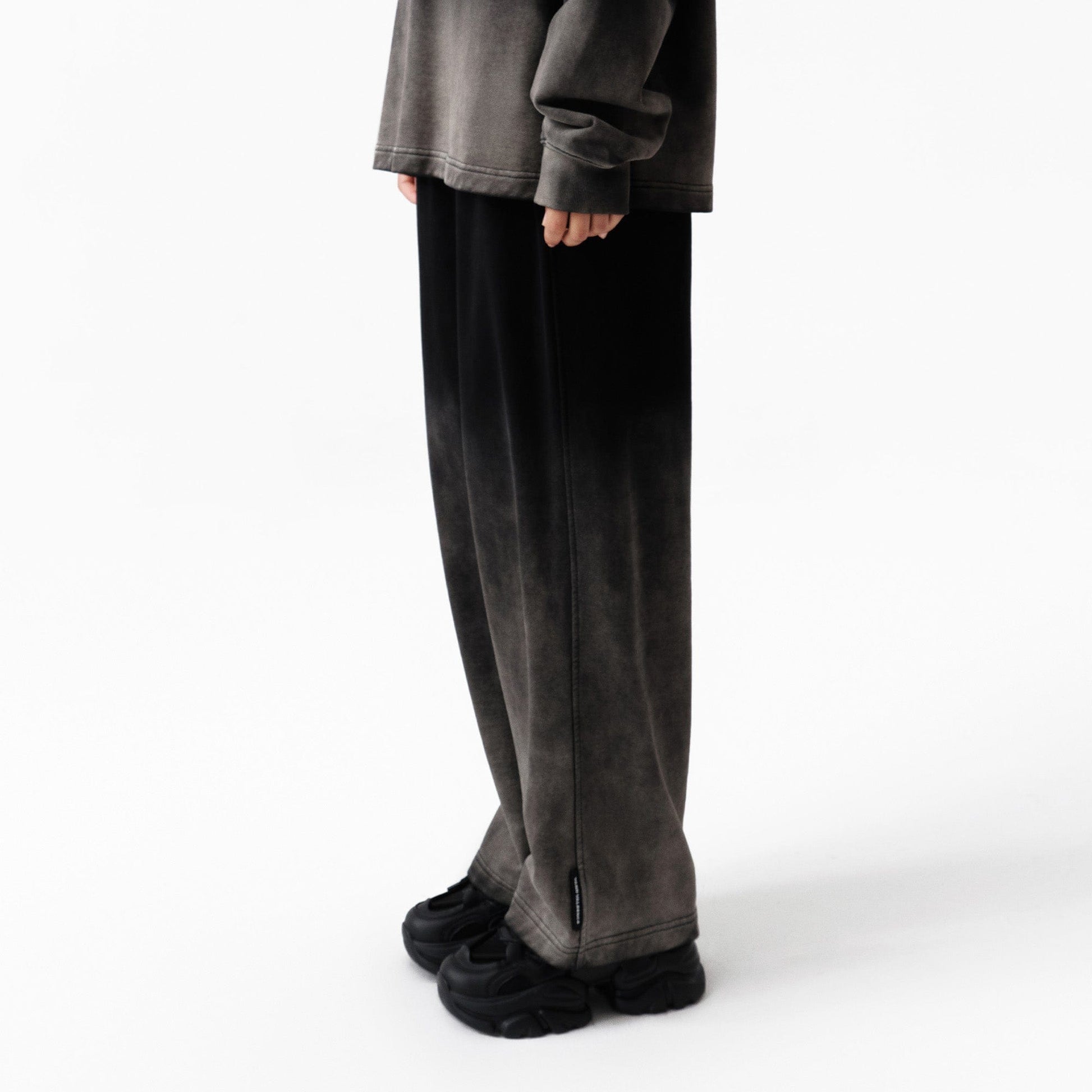 VANN VALRENCE Washed Gradient Straight-Leg Pants-Pants-S-Free Shipping Leatheretro