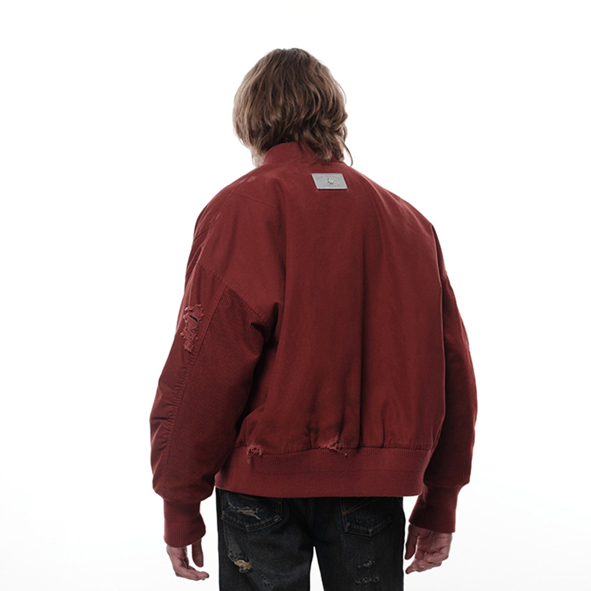 FACEONLAB Ripped MA-1 Jacket Red-Jacket-M-Free Shipping Leatheretro