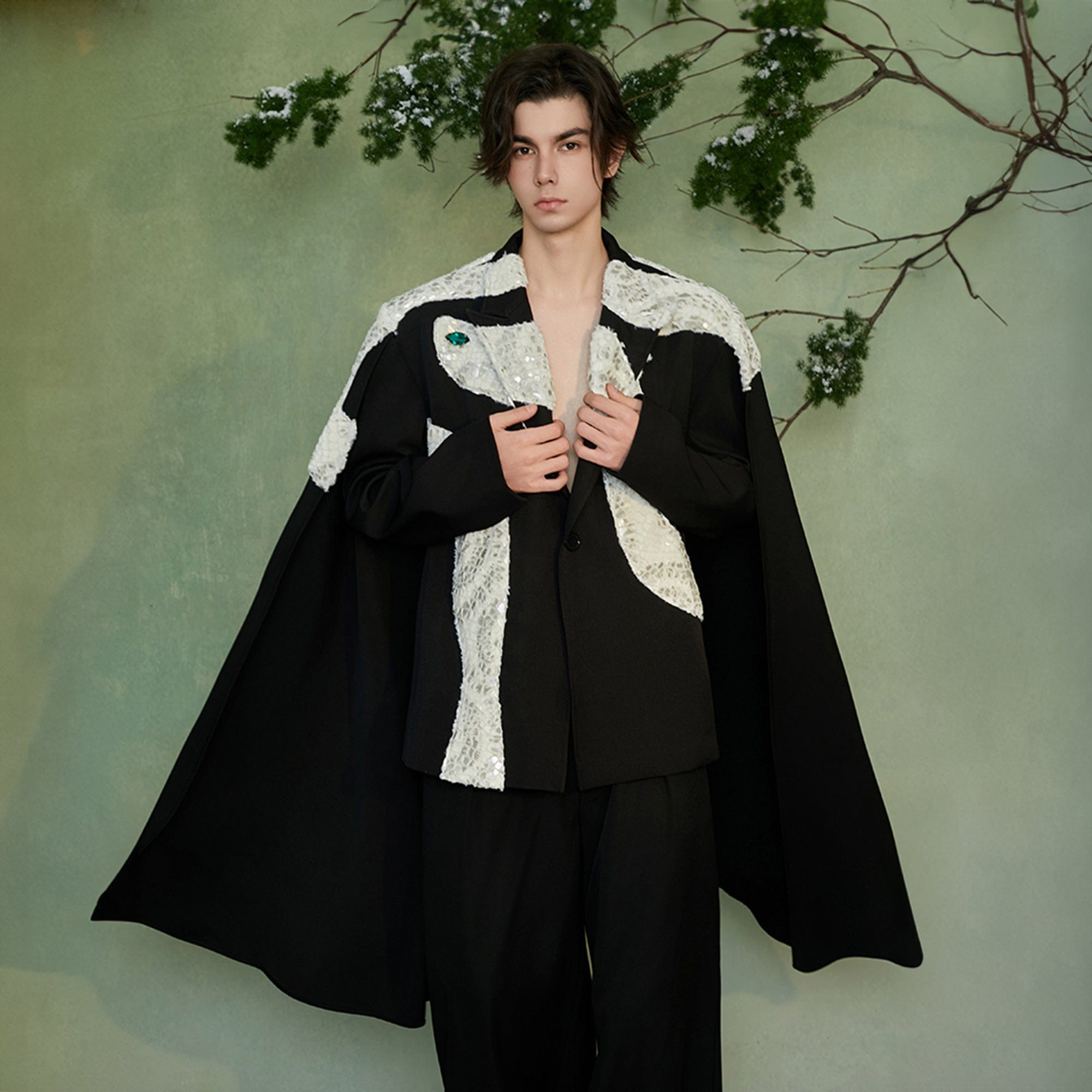 JIECHI The Snake Cape Blazer-Jacket-M-Free Shipping Leatheretro