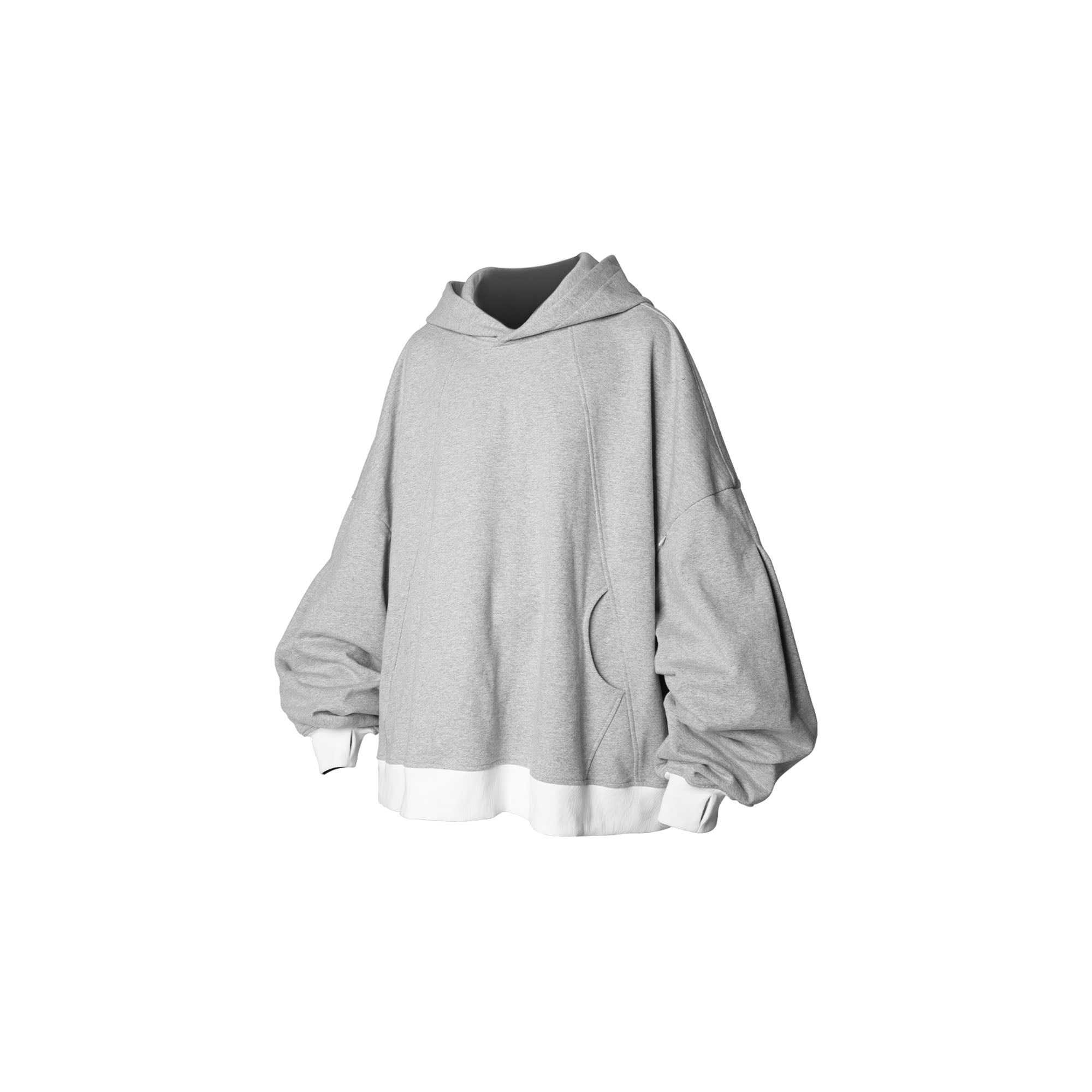 RELABEL Contrast Hem Oversized Hoodie-Hoodie-XS-S £¨Preorder£©-Free Shipping Leatheretro