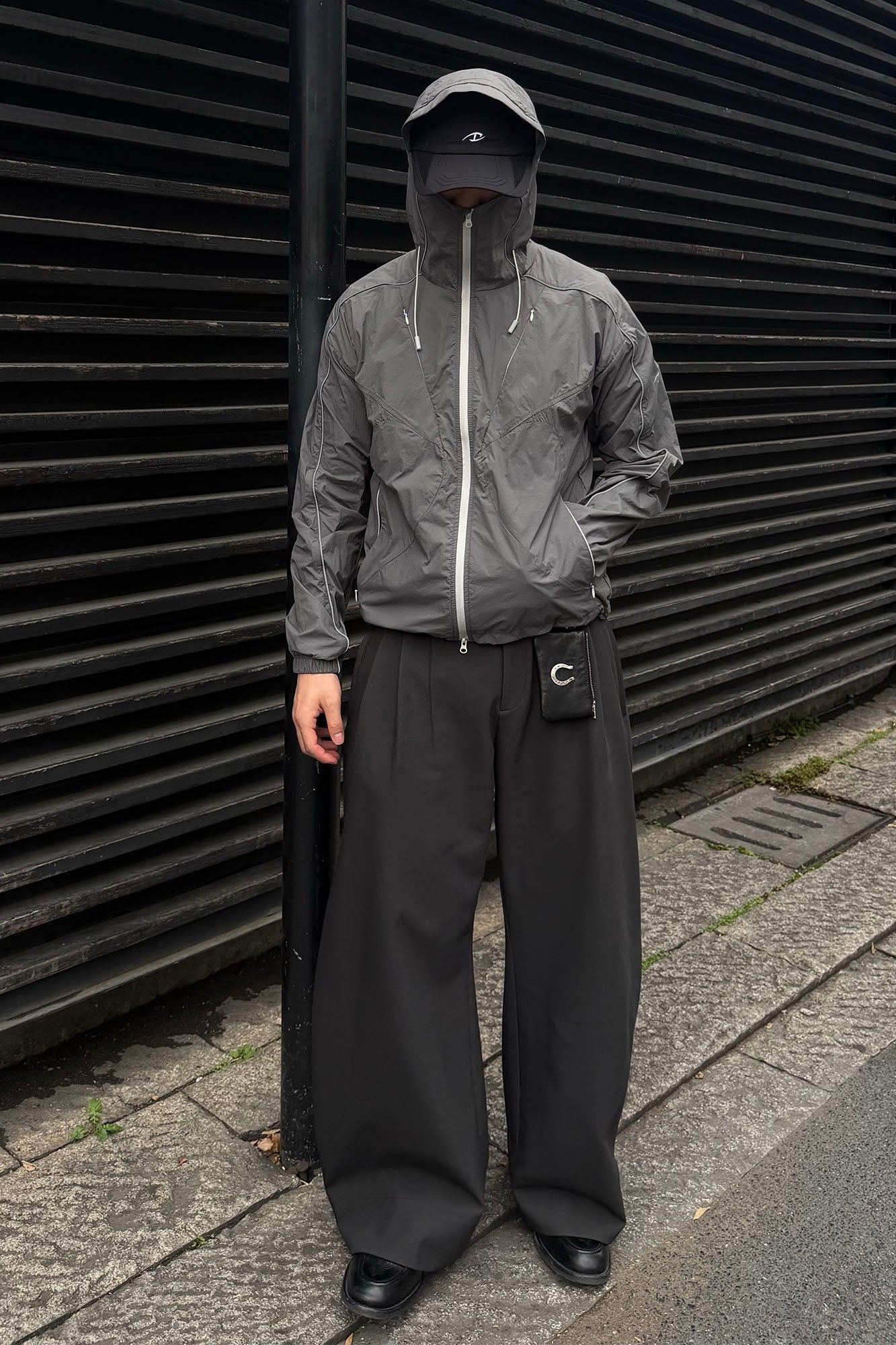 CATSSTAC Wool-Blend Multi-Pleats Oversized Trousers-Pants-M-Black-Free Shipping Leatheretro