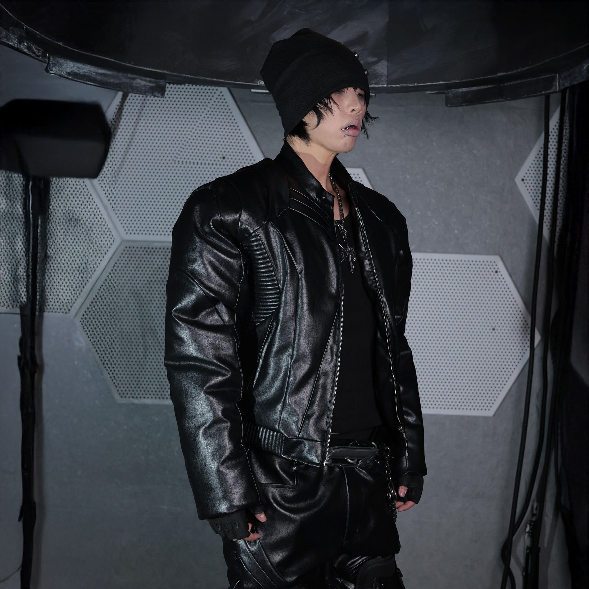 SSIN7 Armored Panel Bomber Jacket-Jacket-S (Preorder)-Free Shipping Leatheretro