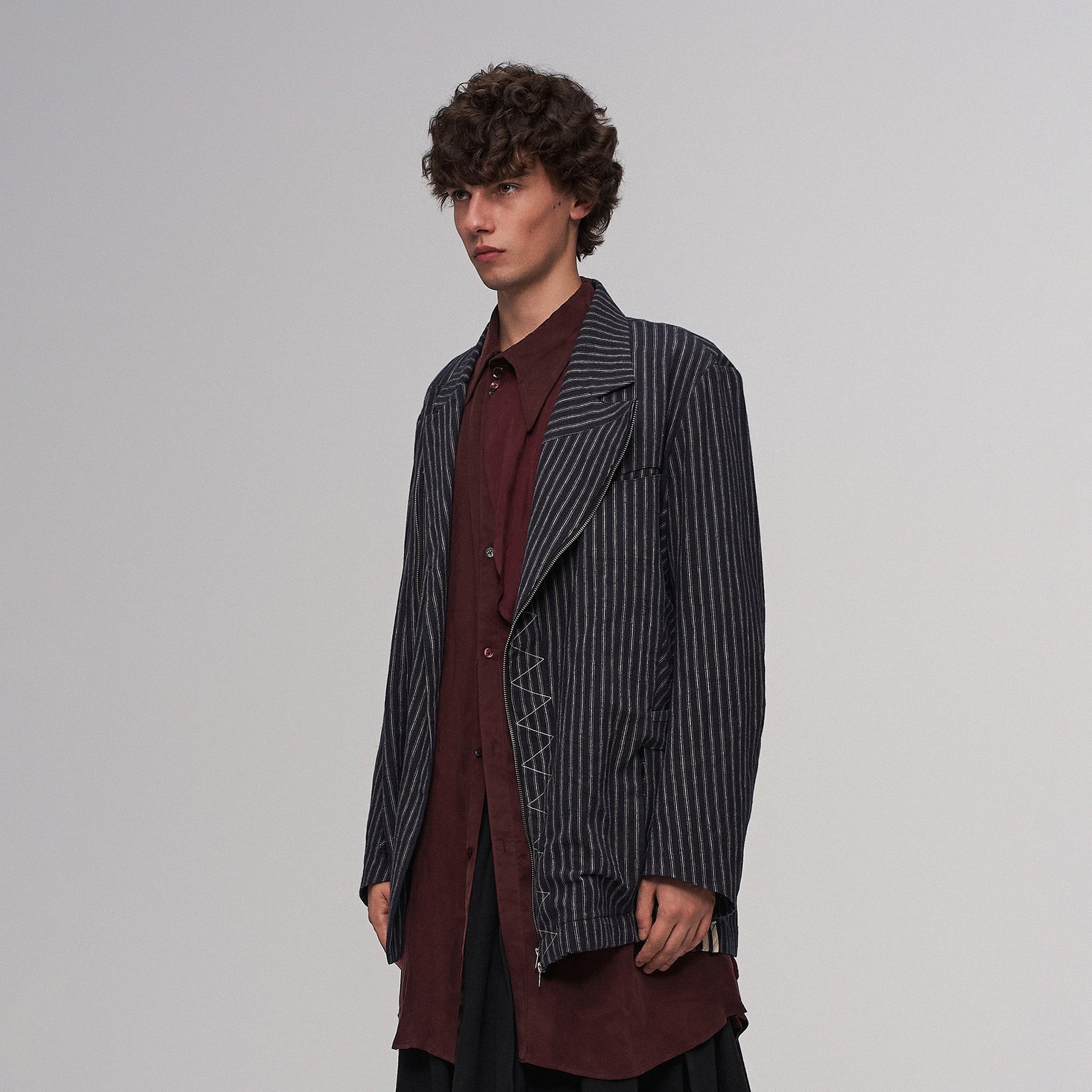 ILNya Nieternite Nifutur Deconstructed Stripe Panel Layered Jacket-Jacket-S (0)-Free Shipping Leatheretro