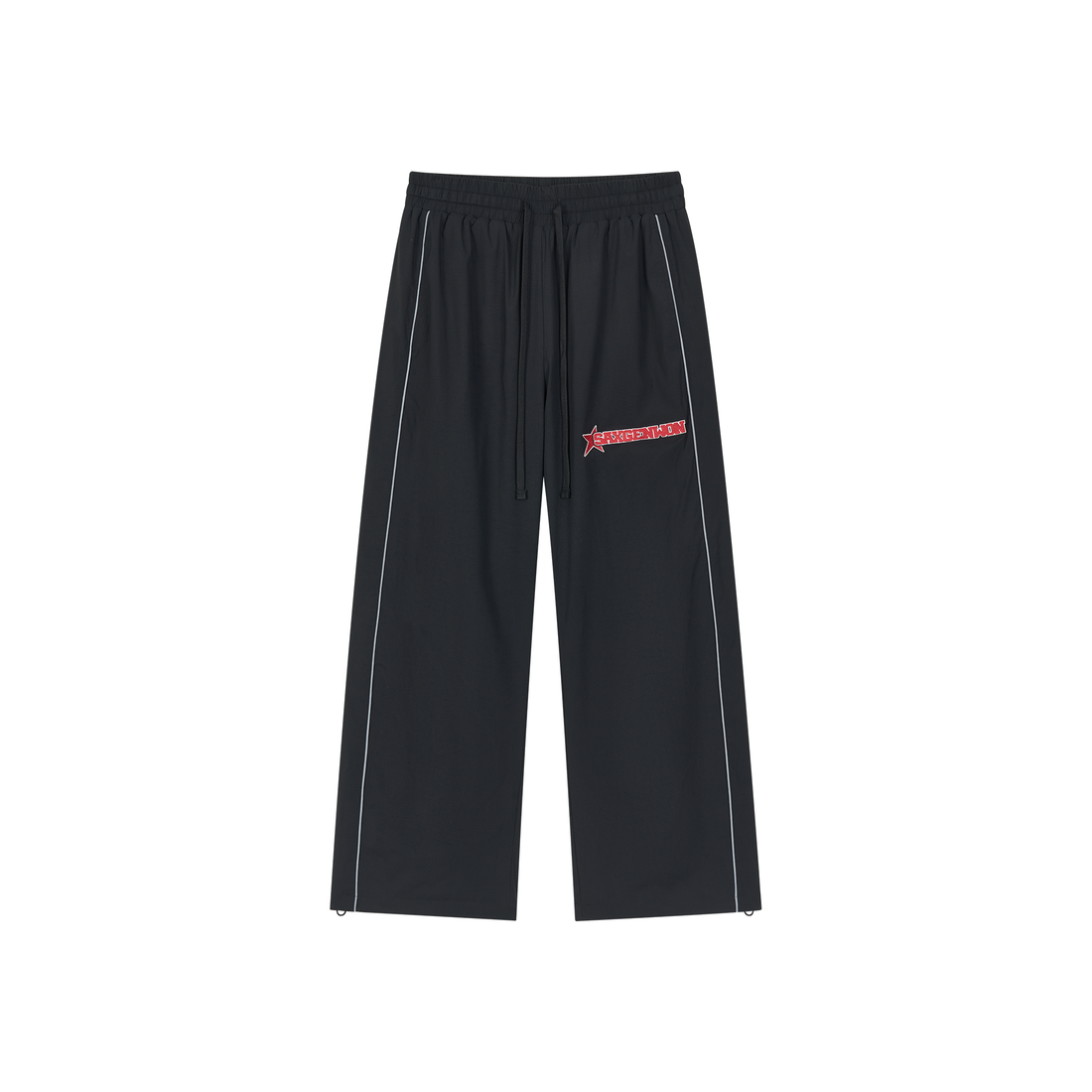 SAVAGEGROWTHWORLD Embroidered Logo Piped Straight-Leg Pants-Pants-S-Free Shipping Leatheretro