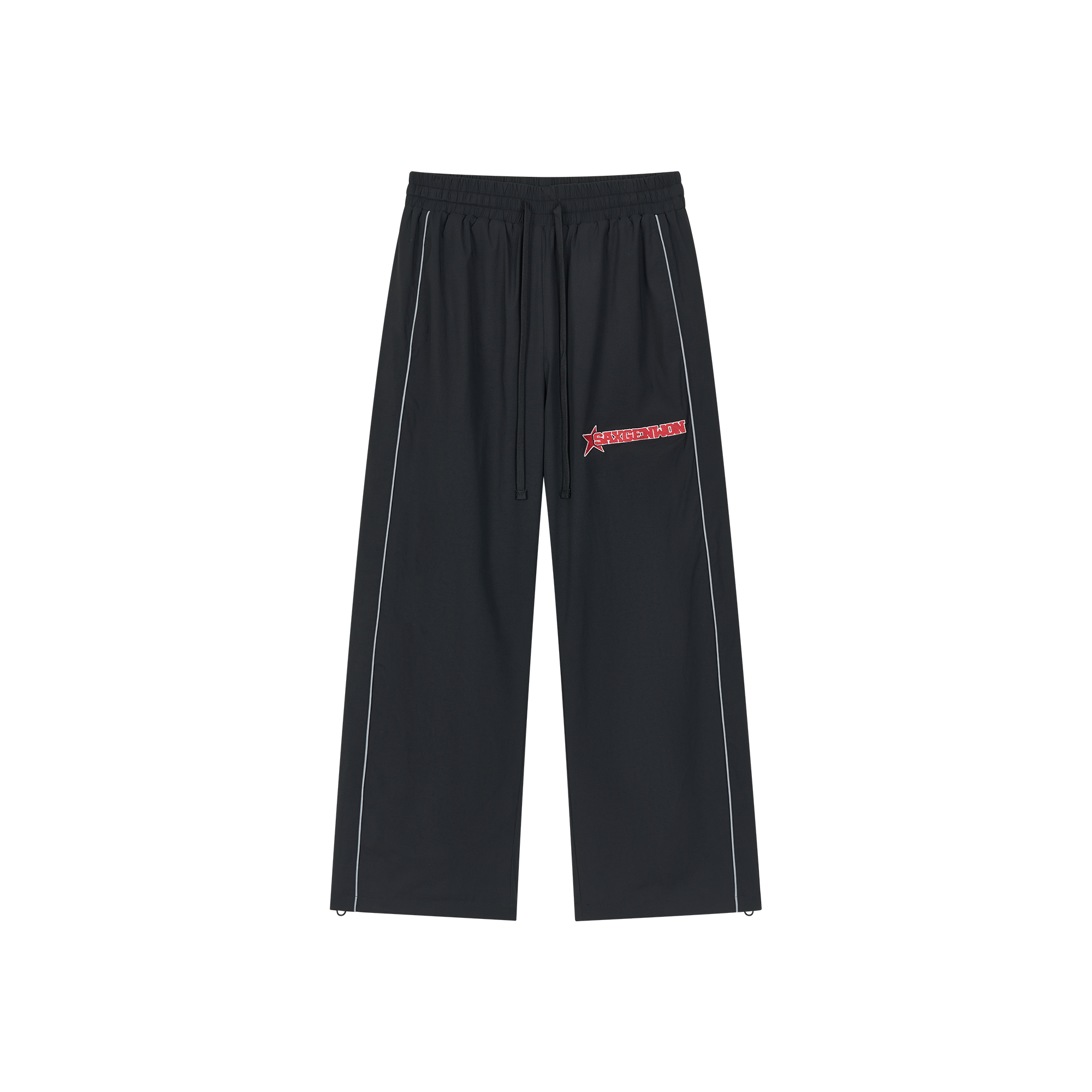 SAVAGEGROWTHWORLD Embroidered Logo Piped Straight-Leg Pants-Pants-S-Free Shipping Leatheretro