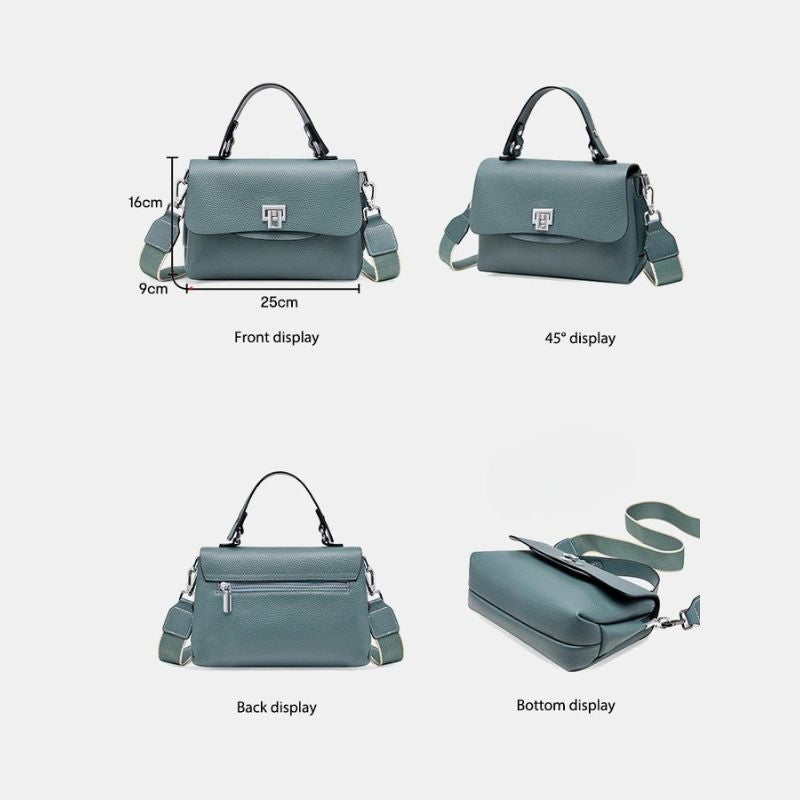 Women's Genuine Leather Crossbody Handbag – Luxury Top-Handle Purse-Handbags-Teal Blue-Free Shipping Leatheretro