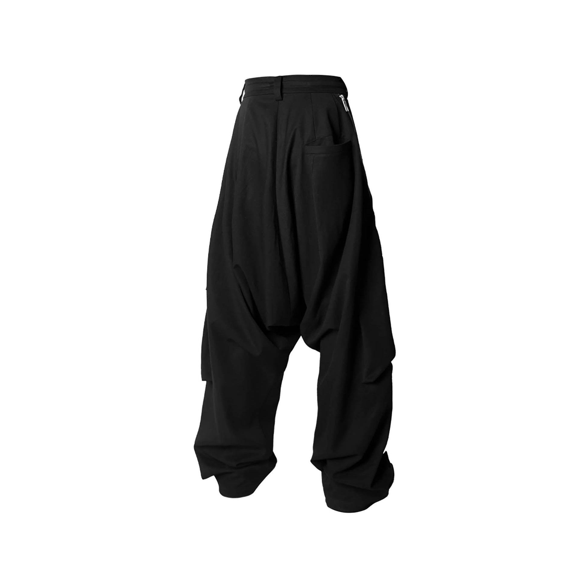 RELABEL Drop-Crotch Pleated Wide-Leg Pants-Pants-S-Free Shipping Leatheretro