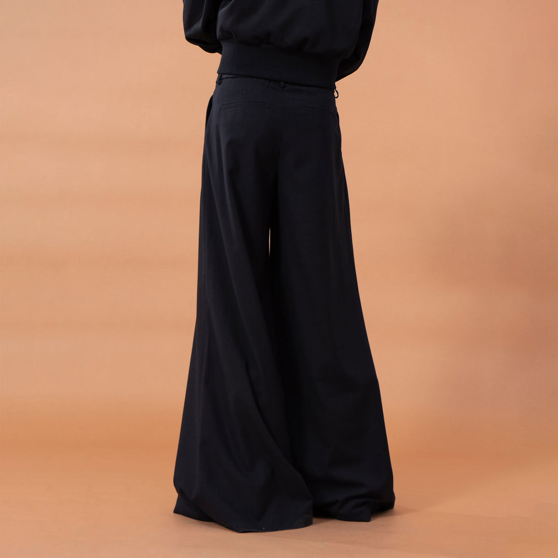 CLP Pleated Draped Wide-Leg Trousers-Pants-M-Free Shipping Leatheretro