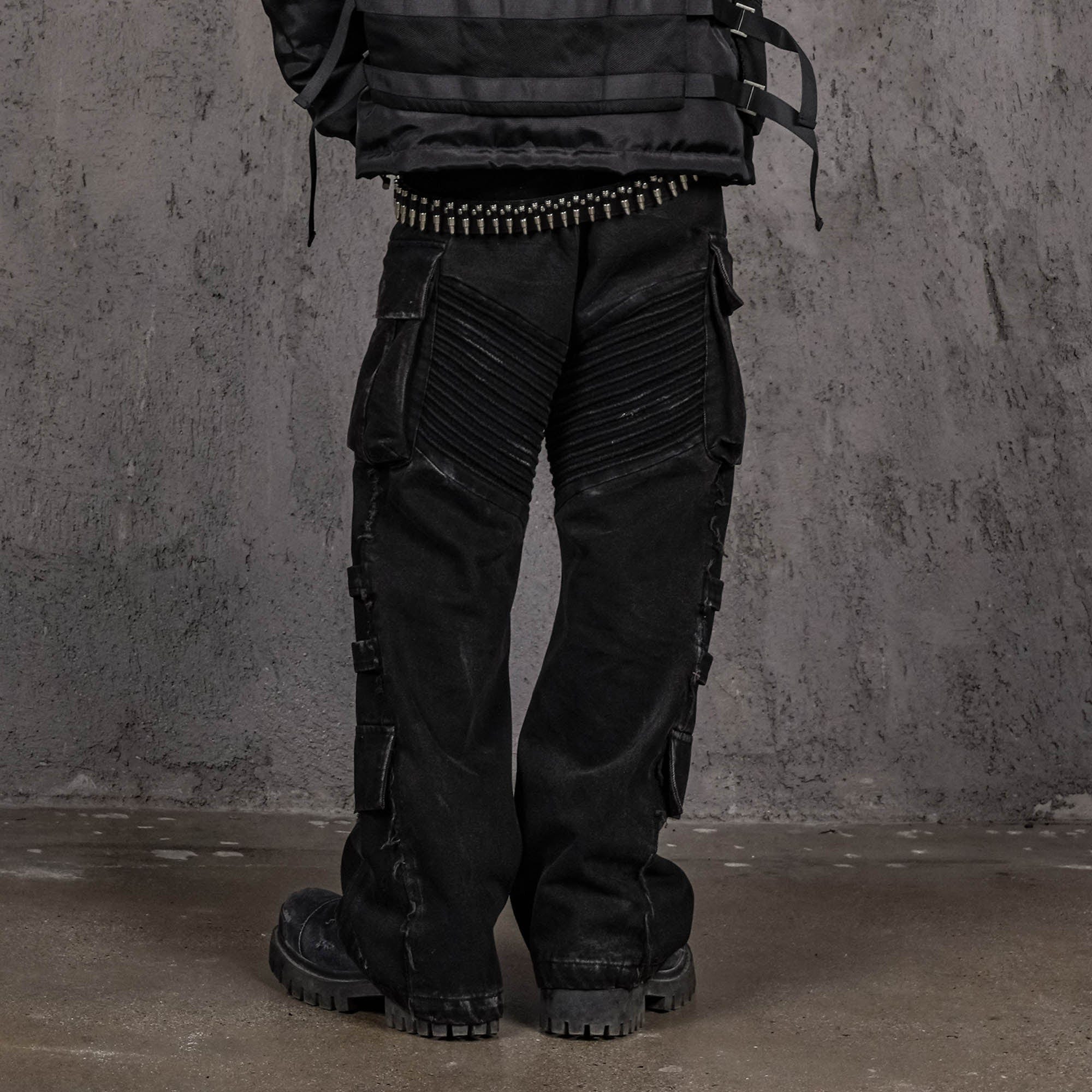 UNDERWATER Deconstructed Distressed Wanderer Multi-Pocket Jeans-Jeans-S-Free Shipping Leatheretro