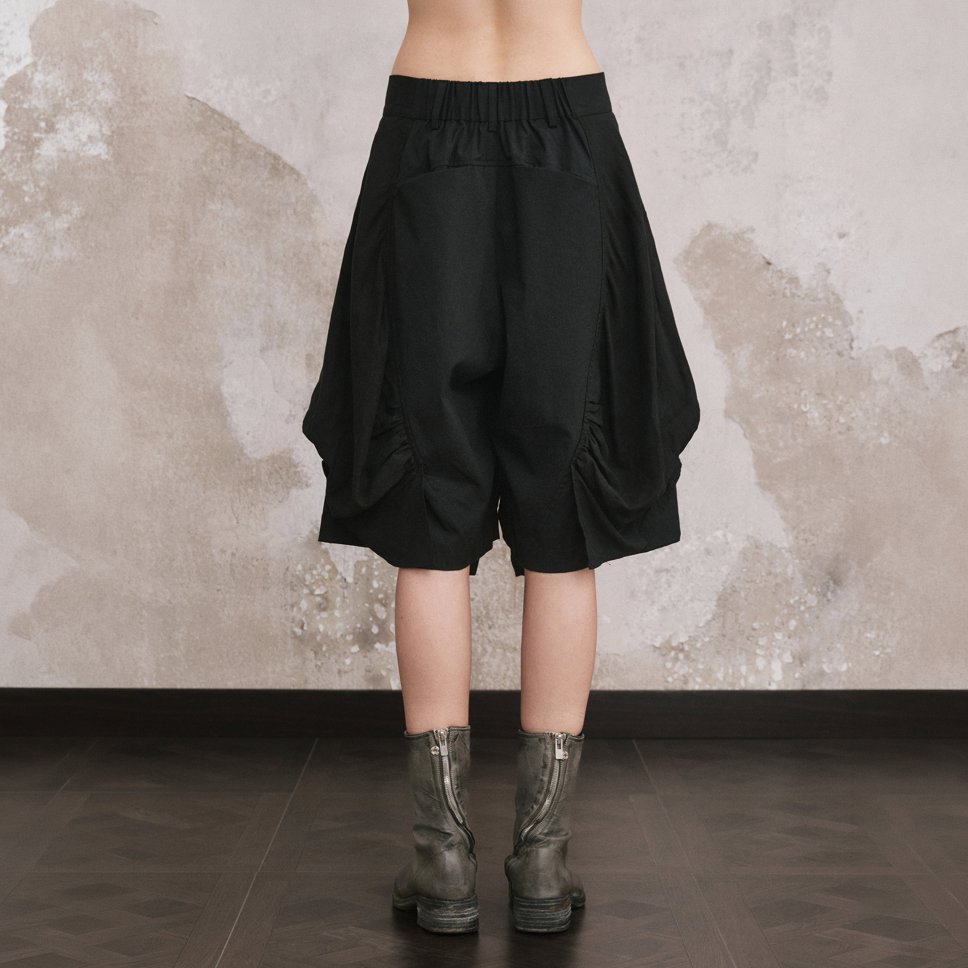 ILNya Nieternite Nifutur Paneled Pleated Drop-Crotch Shorts-Shorts-S (0) / 27-32"-Free Shipping Leatheretro