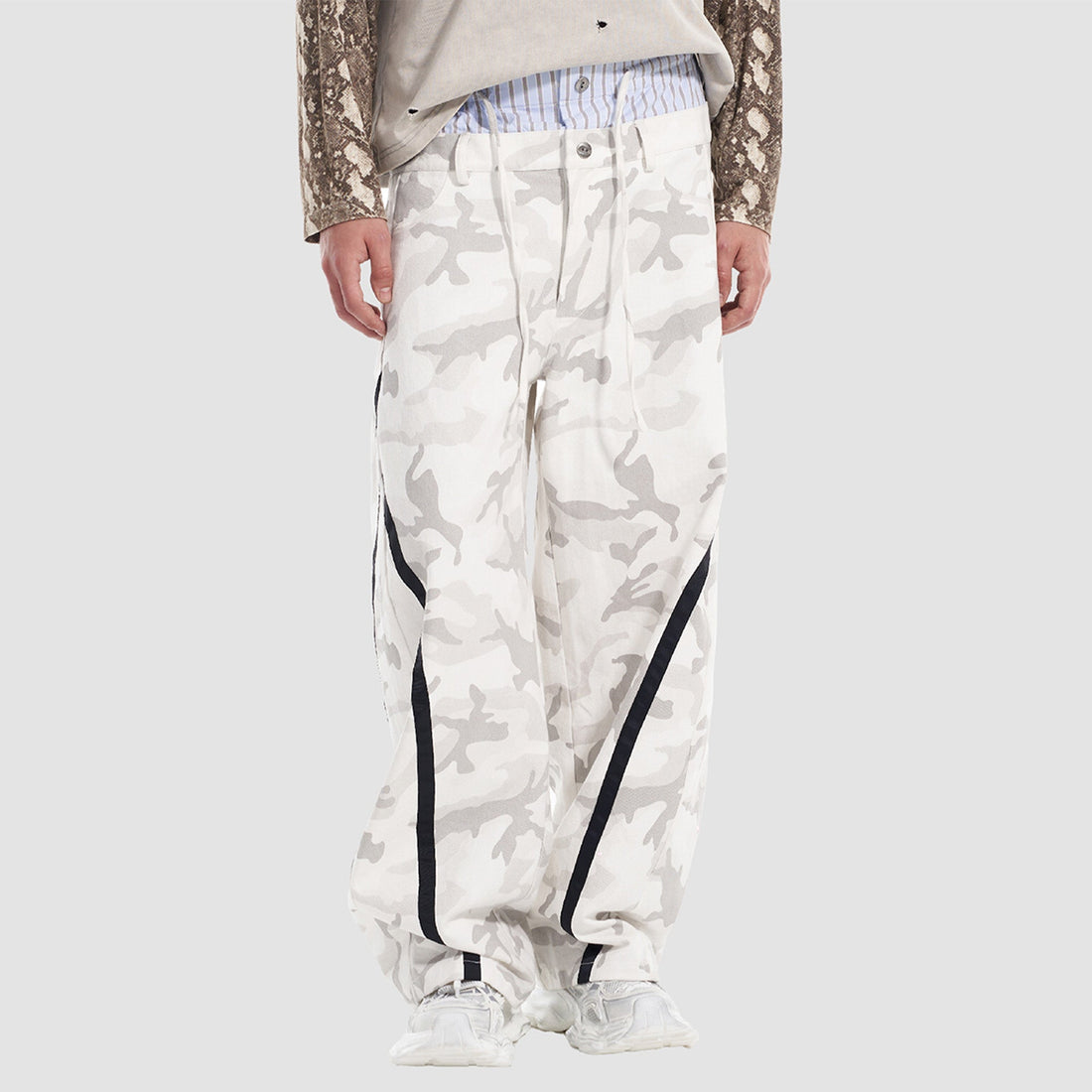 VANN VALRENCE Camo Double-Waist Wide-Leg Pants-Pants-S-Free Shipping Leatheretro