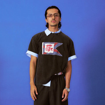 TRECLUB Frayed Patch Flag Washed T-Shirt-T Shirt-S-Free Shipping Leatheretro