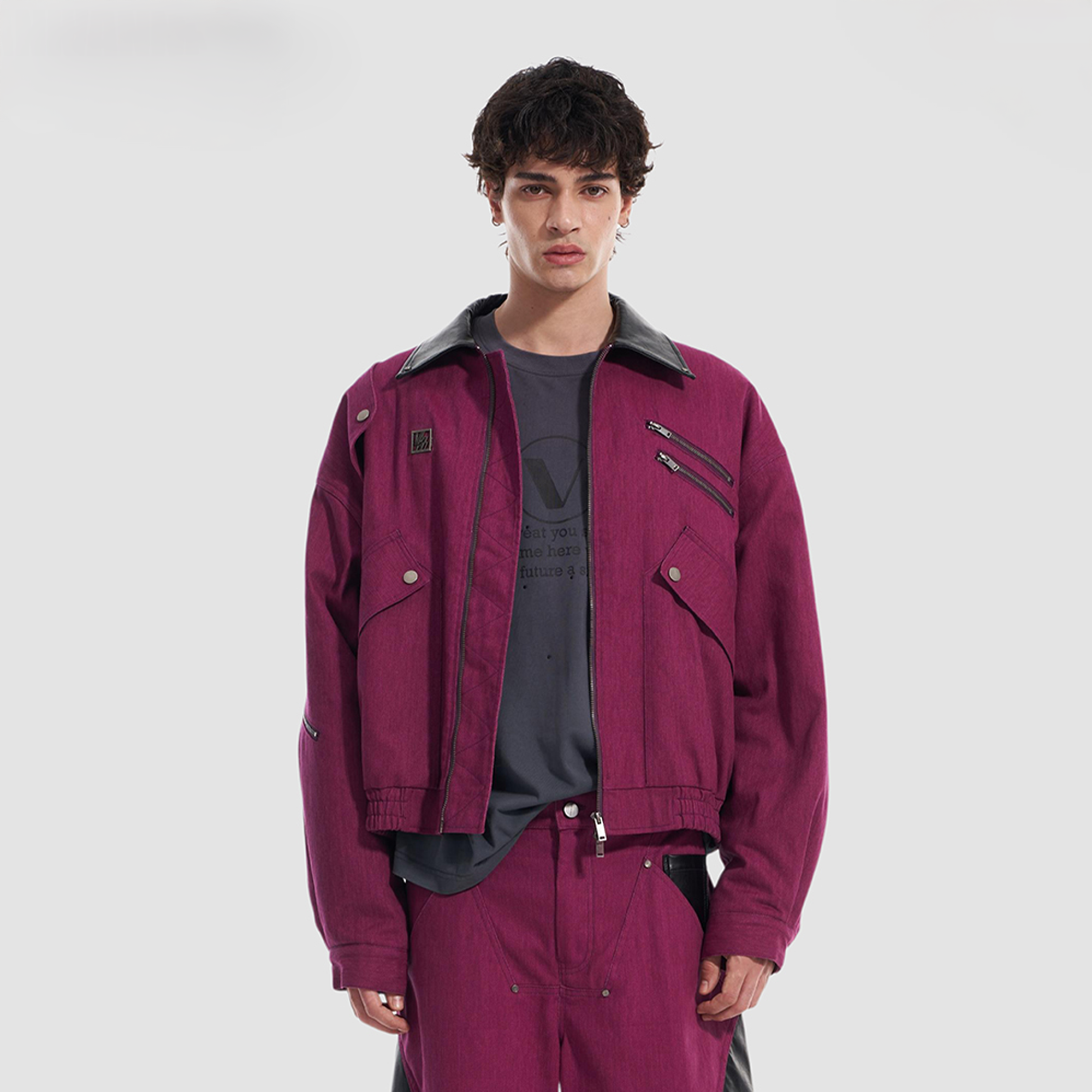 VANN VALRENCE Contrast Multi-Zip Padded Utility Jacket-Jacket-S-Free Shipping Leatheretro
