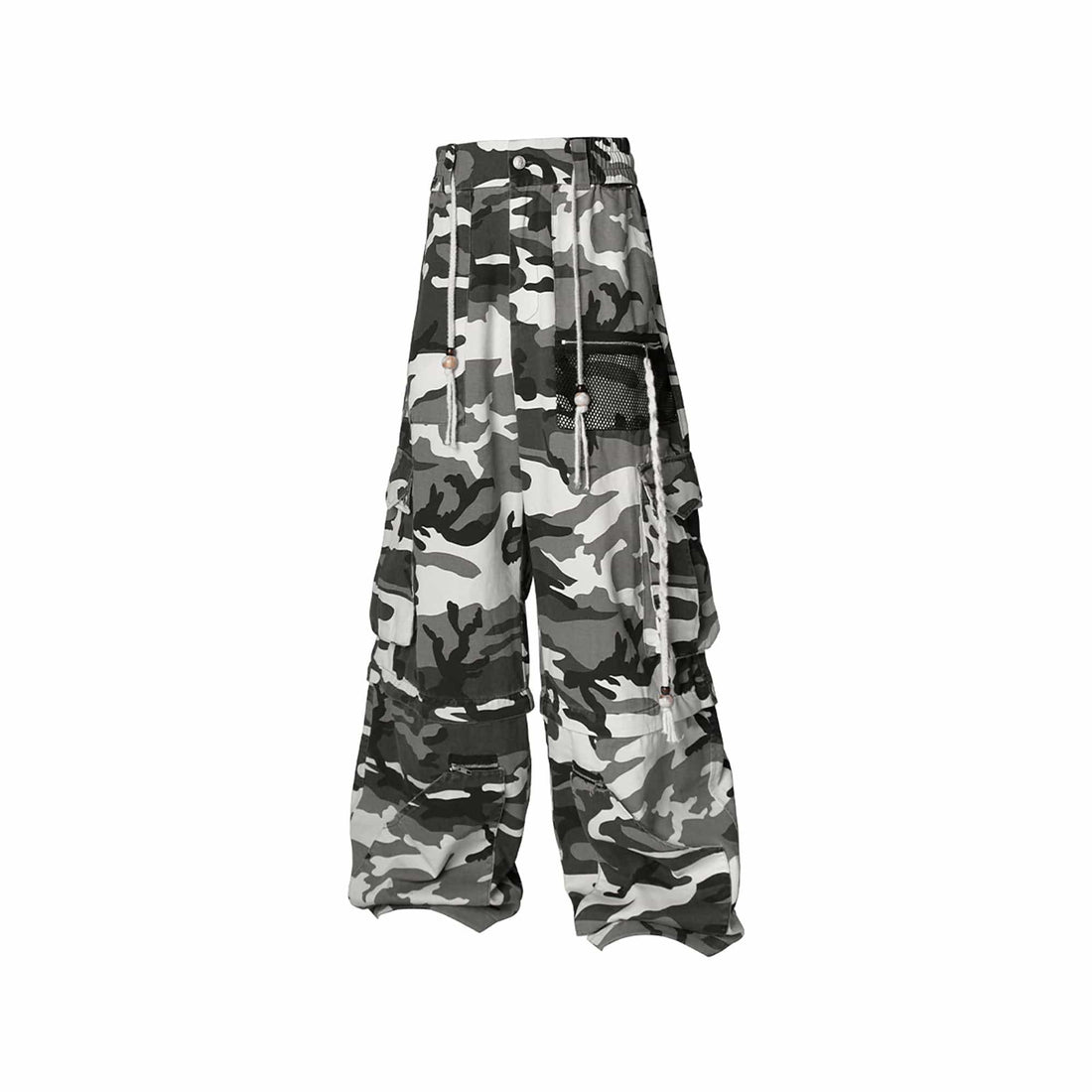 RELABEL Detachable Beaded Drawstring Cargo Camo-Pants-XS-Free Shipping Leatheretro