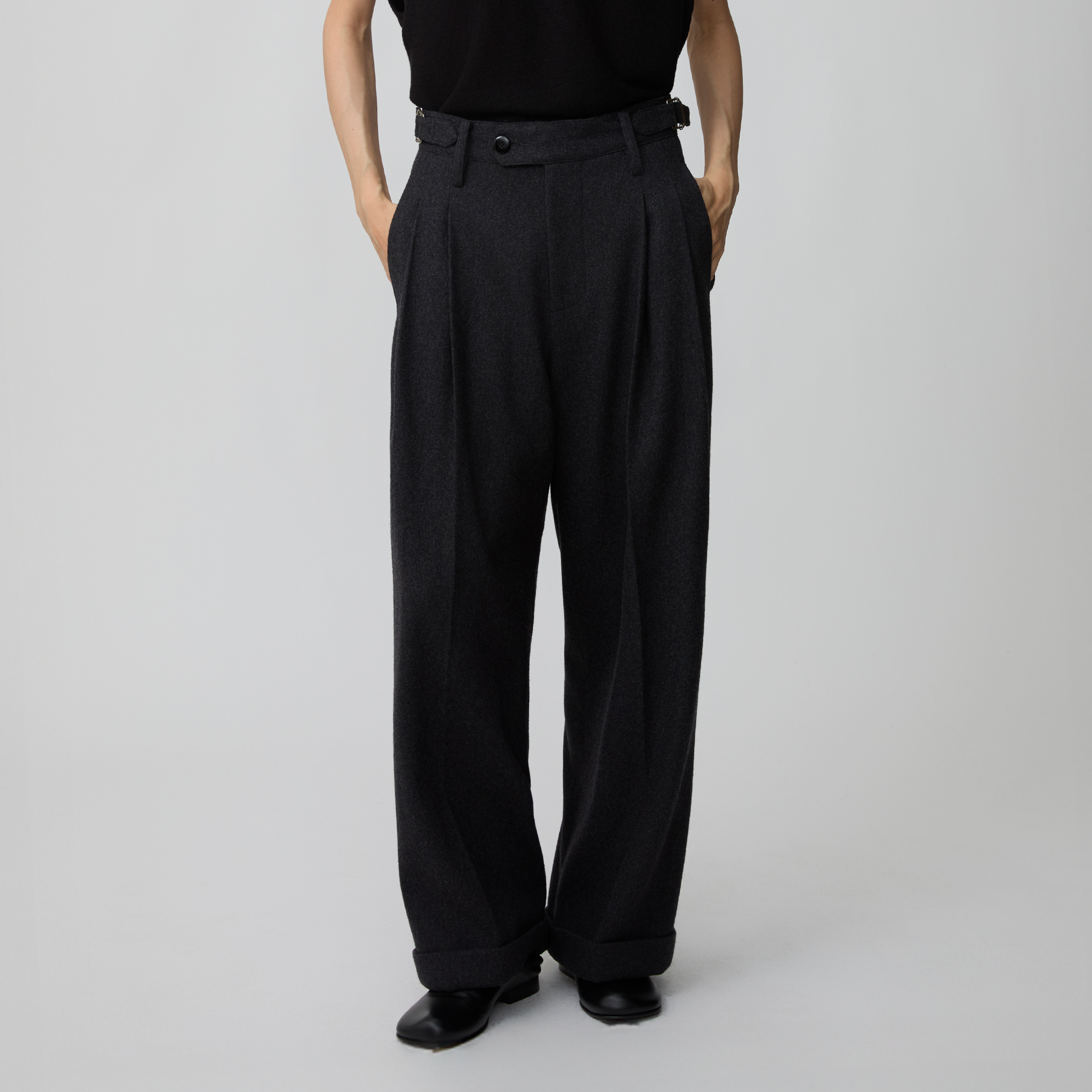 OPICLPOTH Wool-Blend Pleated Barrel Trousers-Pants-XS-Free Shipping Leatheretro
