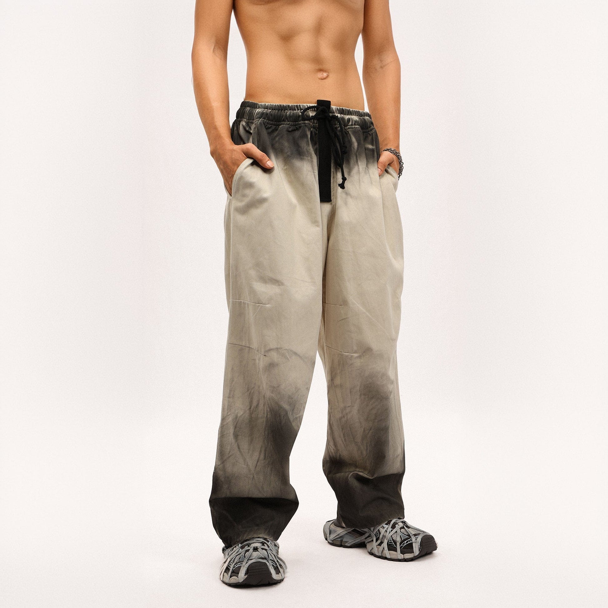 OVDY Ink Dipped Crinkled Pants-Pants-S-Free Shipping Leatheretro