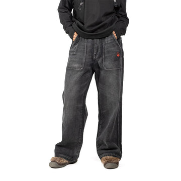 NERHI Classic Washed Straight-Leg Jeans-Jeans-S (Preorder)-Free Shipping Leatheretro